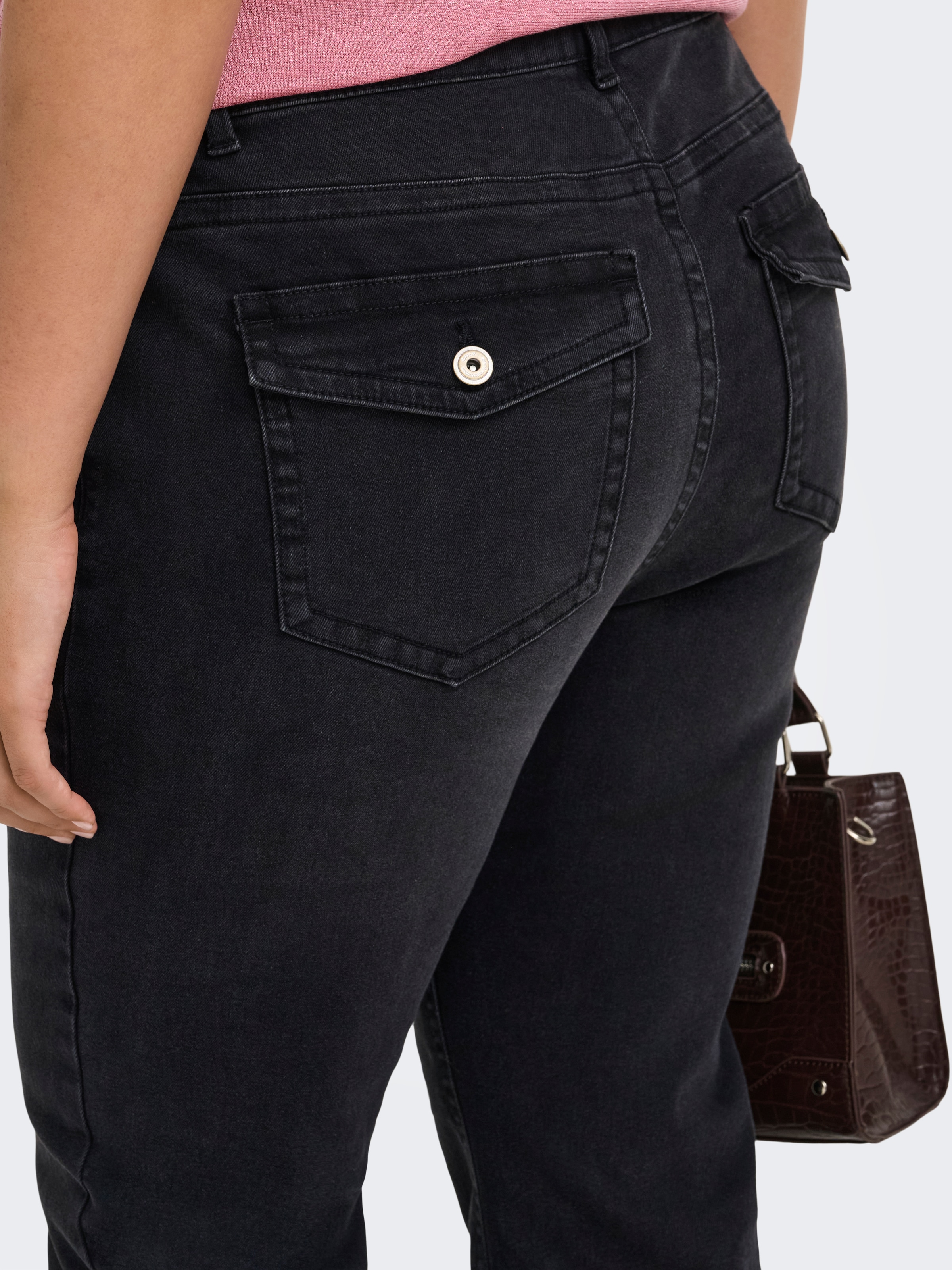 ONLY CARMAKOMA Bootcut-Jeans »CARPHOEBE REG BACK POC FLA PIM342 NOOS« Baumwollmischung, Regular Waist