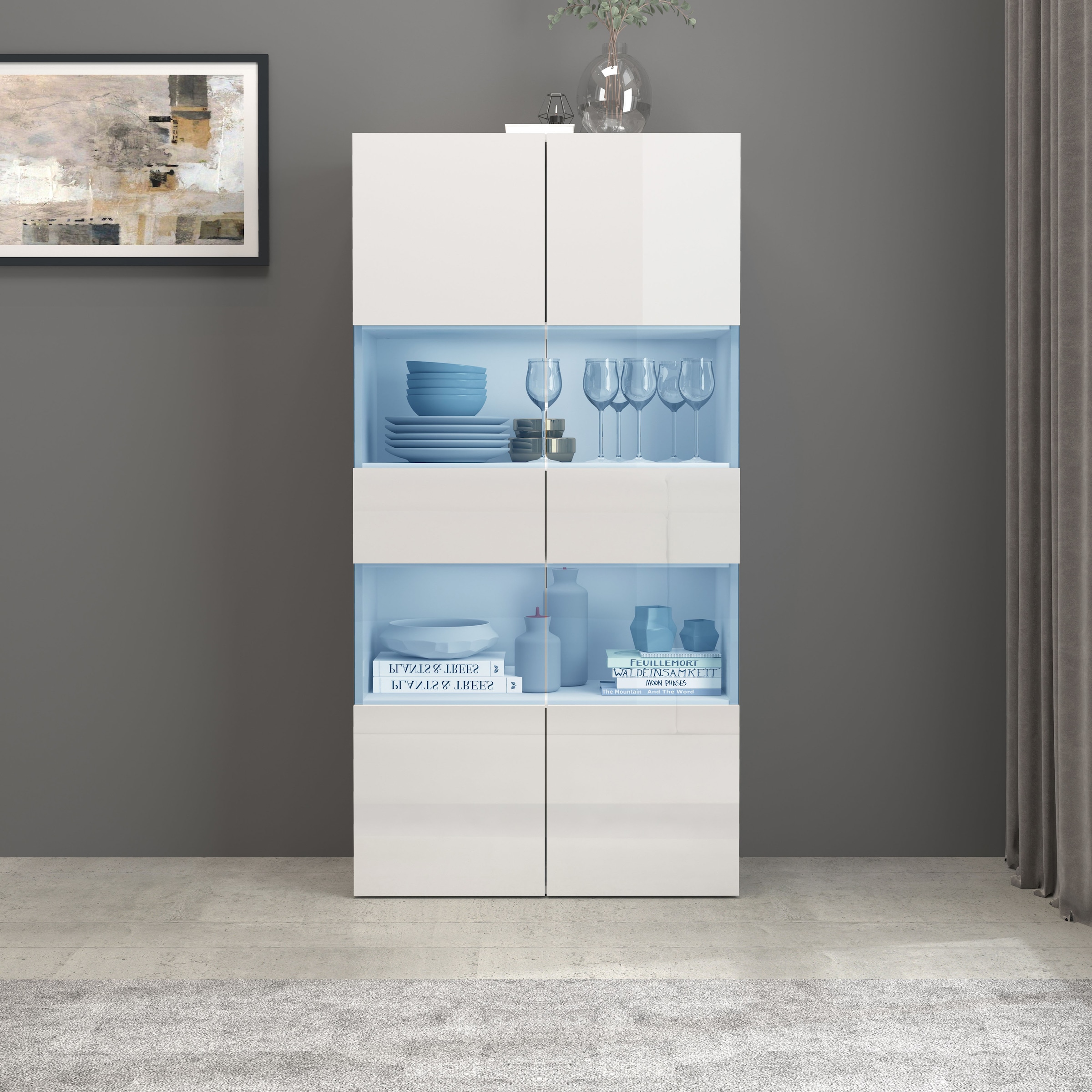 INOSIGN Vitrine »Egypt«, komplett hochglanz lackiert, 2 Glastüren
