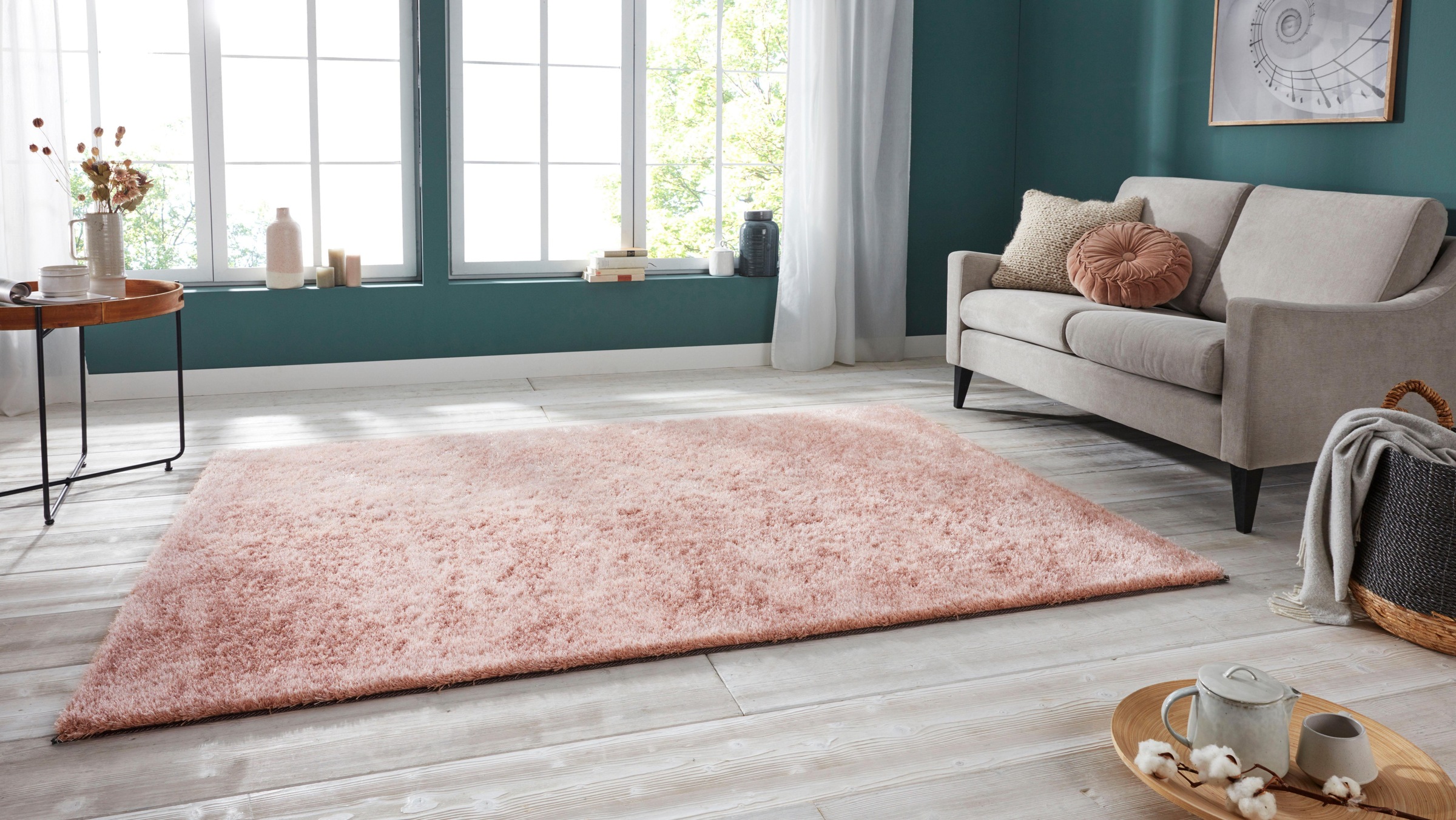 INOSIGN Hochflor-Teppich »Anton«, rechteckig, 30 mm Höhe, Hochflor, weich durch Mikrofaser, schlicht, unifarben