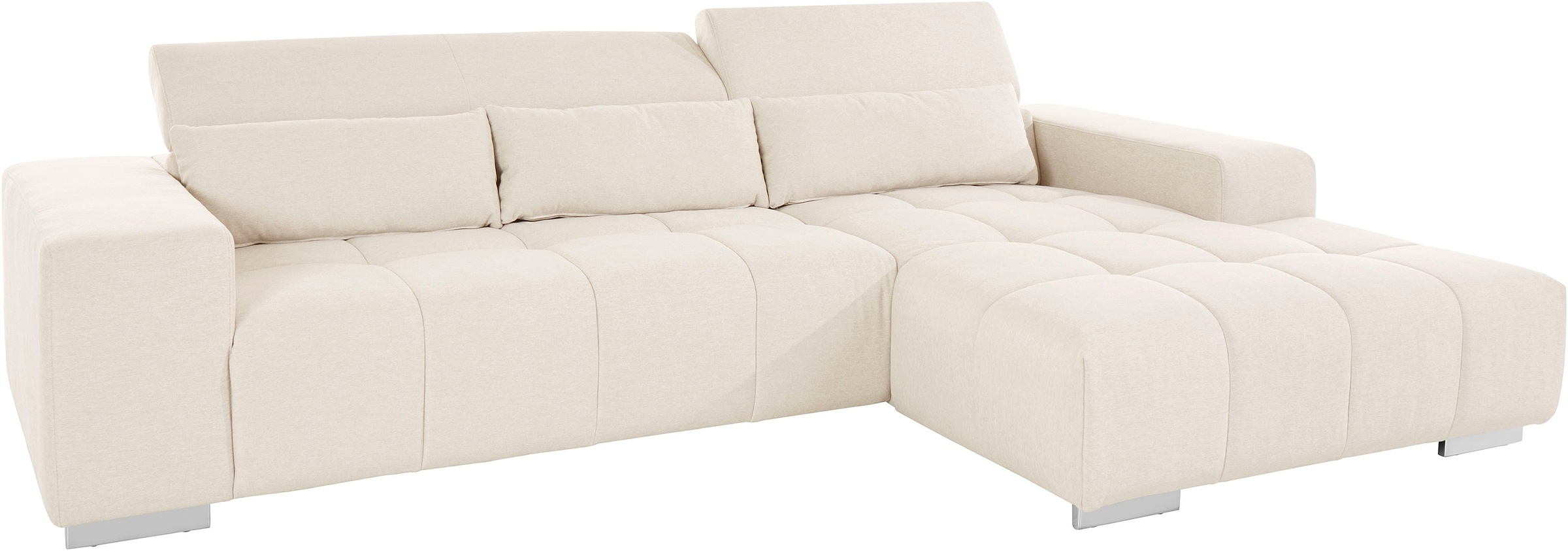 COTTA Ecksofa »Orion L-Form«, mit Kopfteilverstellung & 3 Nierenkissen