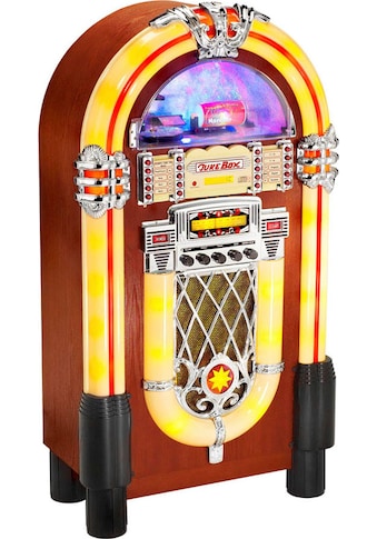 Retro-Radio »JB 6604«, (40 W), Musikbox Retro mit CD-Spieler, LED-Lightshow, Radio, USB