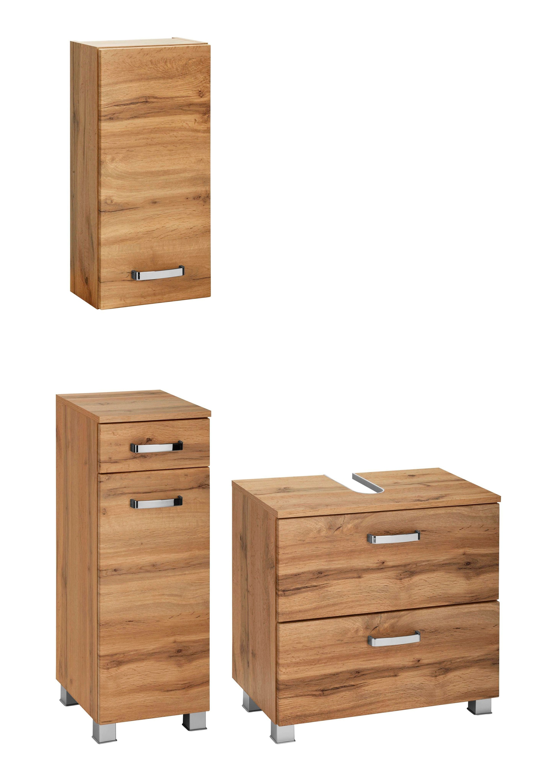 welltime Badmöbel-Set »Ravenna«, (3 St.), Hängeschrank, Unterschrank, Wasch günstig online kaufen