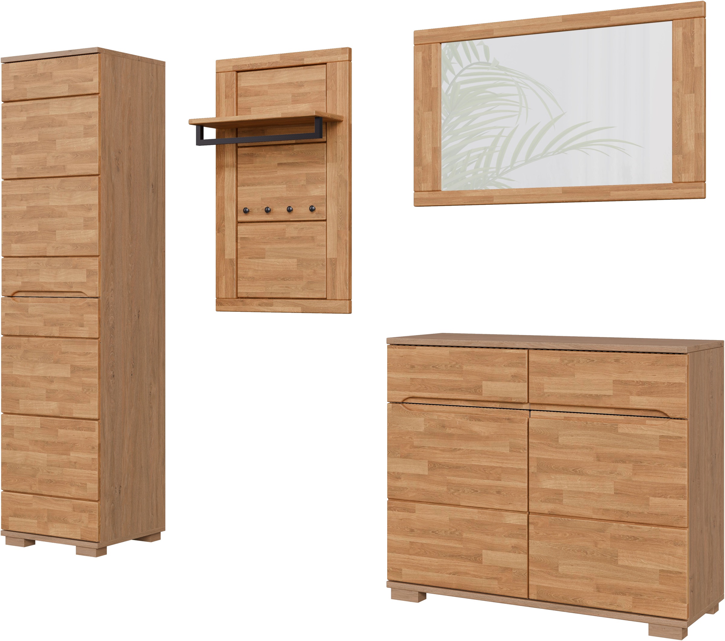Home affaire Sideboard »VETRO in zwei Farben Erhältlich, teilmassiv, 2 Schubladen, 3 Fächer« B/T/H: 100/40/85cm Fronten: Massivholz, Korpus: Melamin, Griffmulden