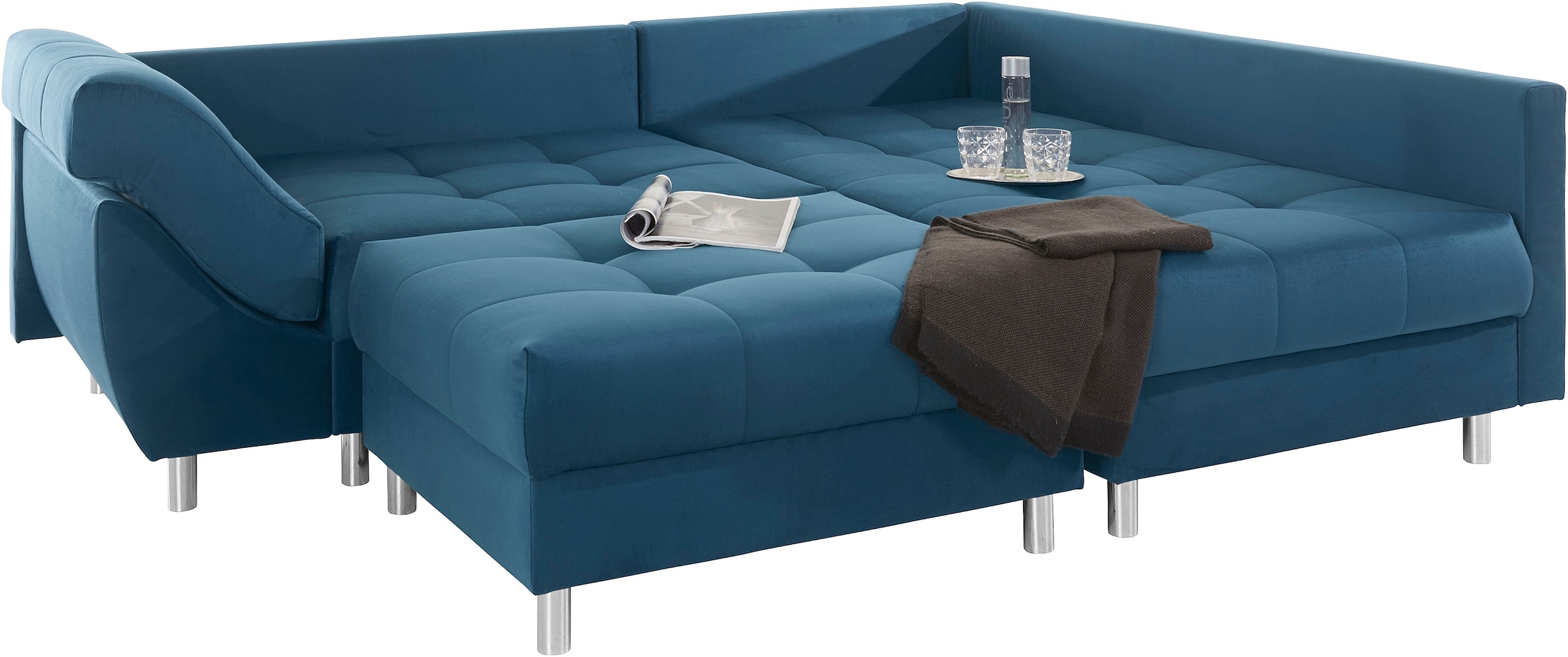 COLLECTION AB Ecksofa »(Spar-Set) Innsbruck L-Form und Hocker«, (Spar-Set), Ecksofa und Hocker, Recamiere links oder rechts montierbar