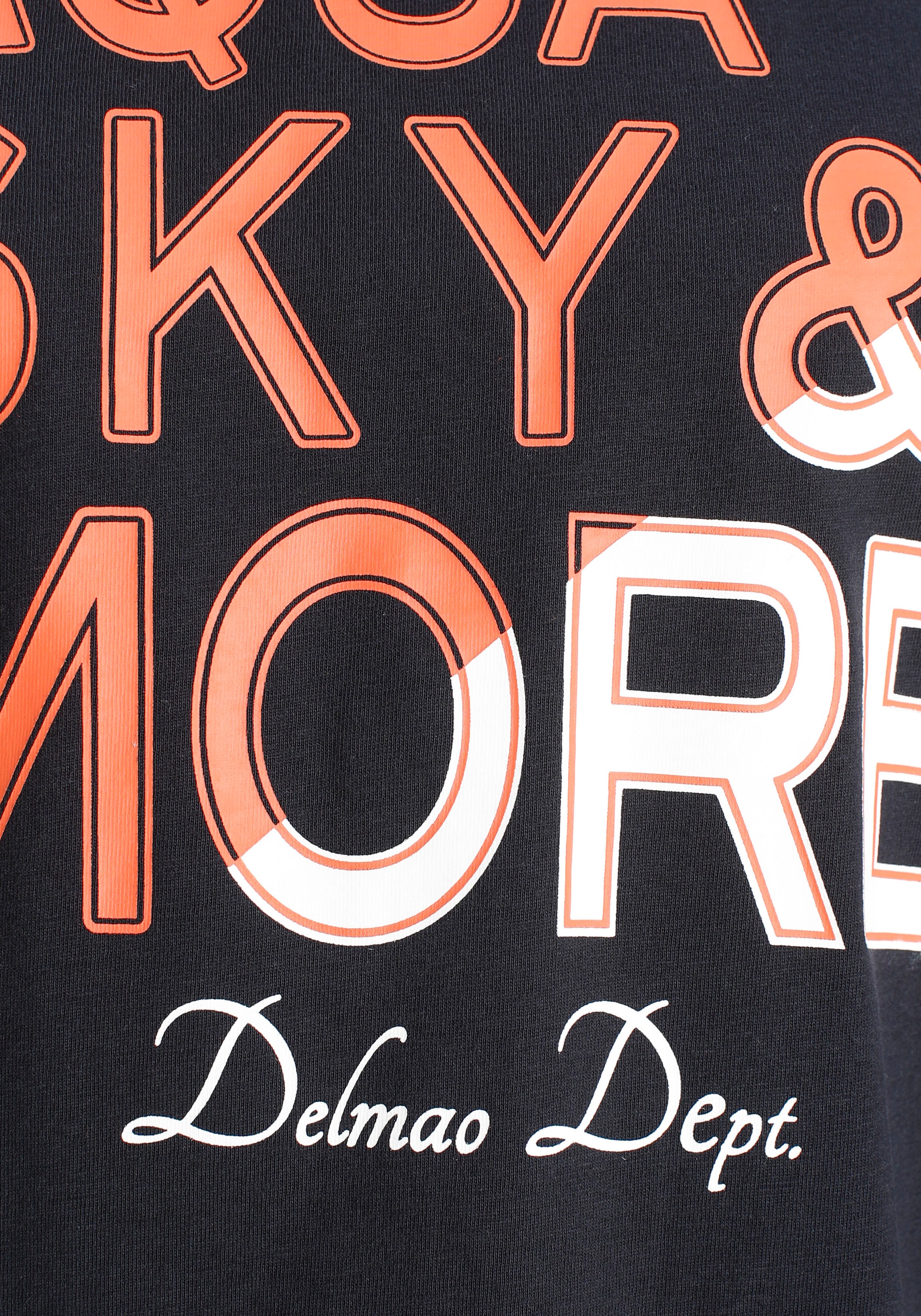 DELMAO T-Shirt Kurzarm,  bedruckt,  Rundhals,  aus Baumwolle