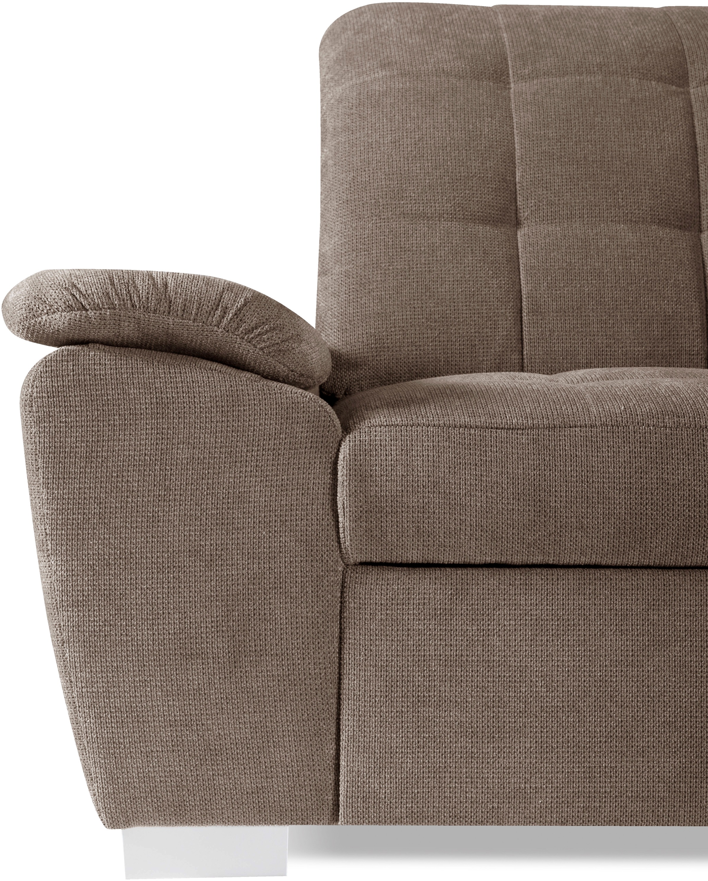 WERK2 Ecksofa »Brindisi, bequem und komfortabel, L-Form«, mit verstellbaren Kopfteilen, Bettfunktion & Bettkasten