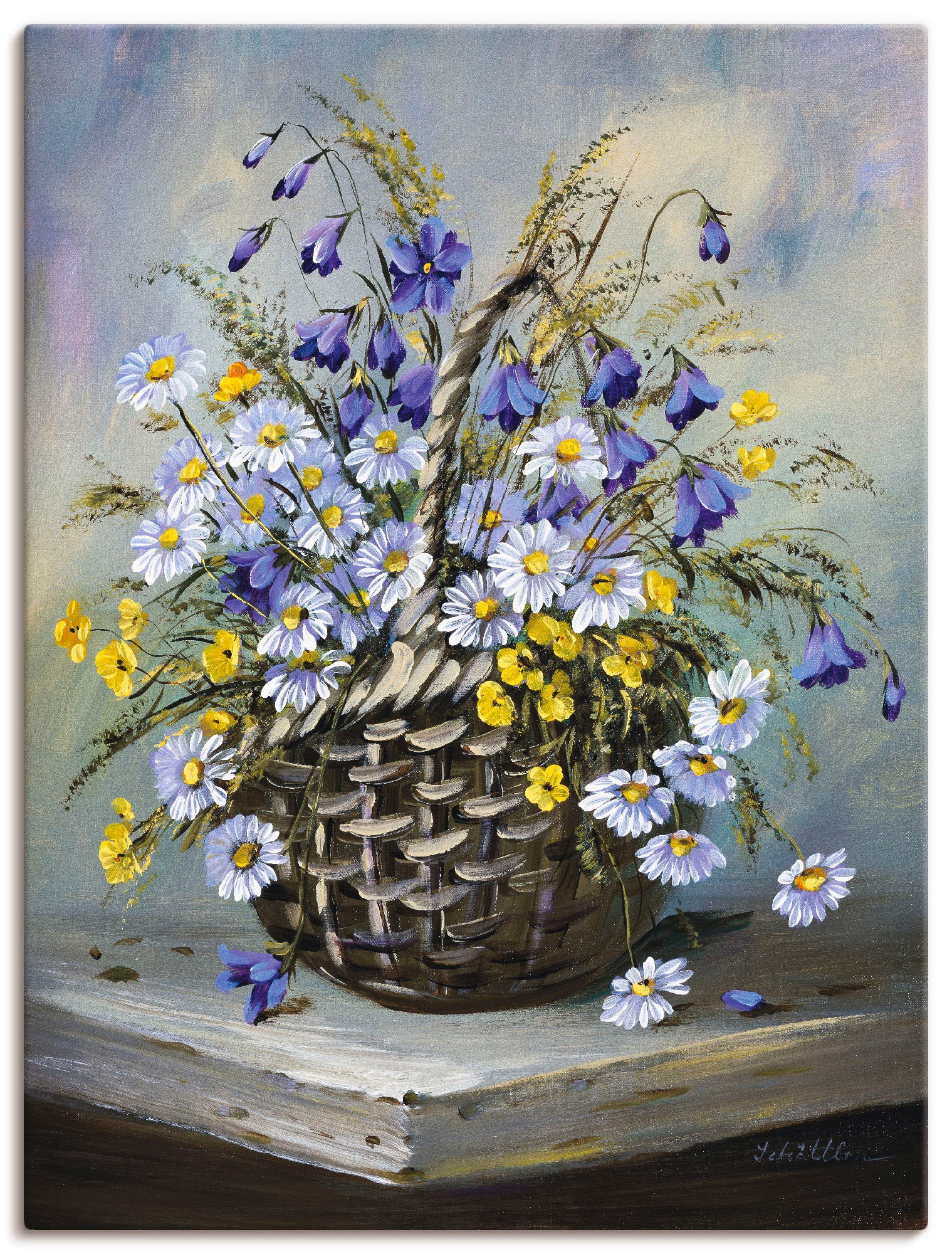 Artland Wandbild »Bunter Korb« Blumen 1 Stk. tlg. als Leinwandbild, Poster günstig online kaufen