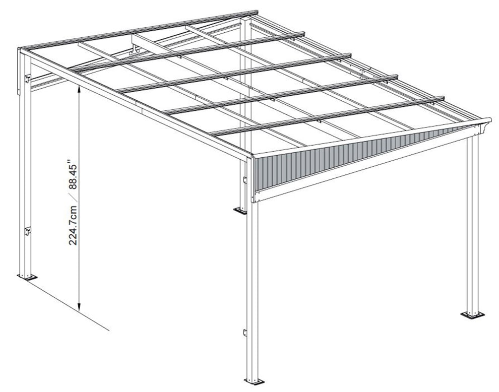 Sojag Anbaupavillon »St. Barthelemy 10x14 anthrazit«, BxTxH: 423x297x240 cm