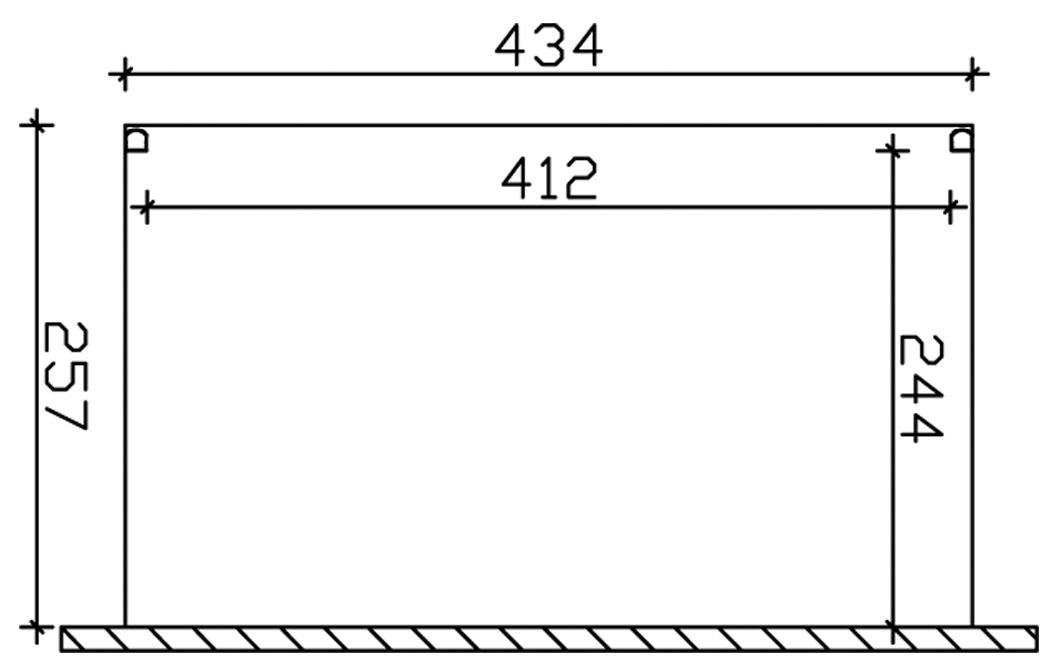 Skanholz Terrassendach »Genua« 434 cm Breite, verschiedene Tiefe