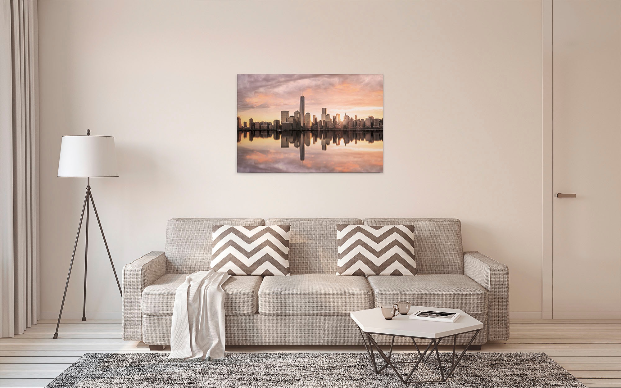 A.S. Création Leinwandbild »Skyline NY«, Kunst-New York-Kinder, (1 St.), Skyline Bild Keilrahmen Großstadt Leinwand-Bild Wohnzimmer modern Wand