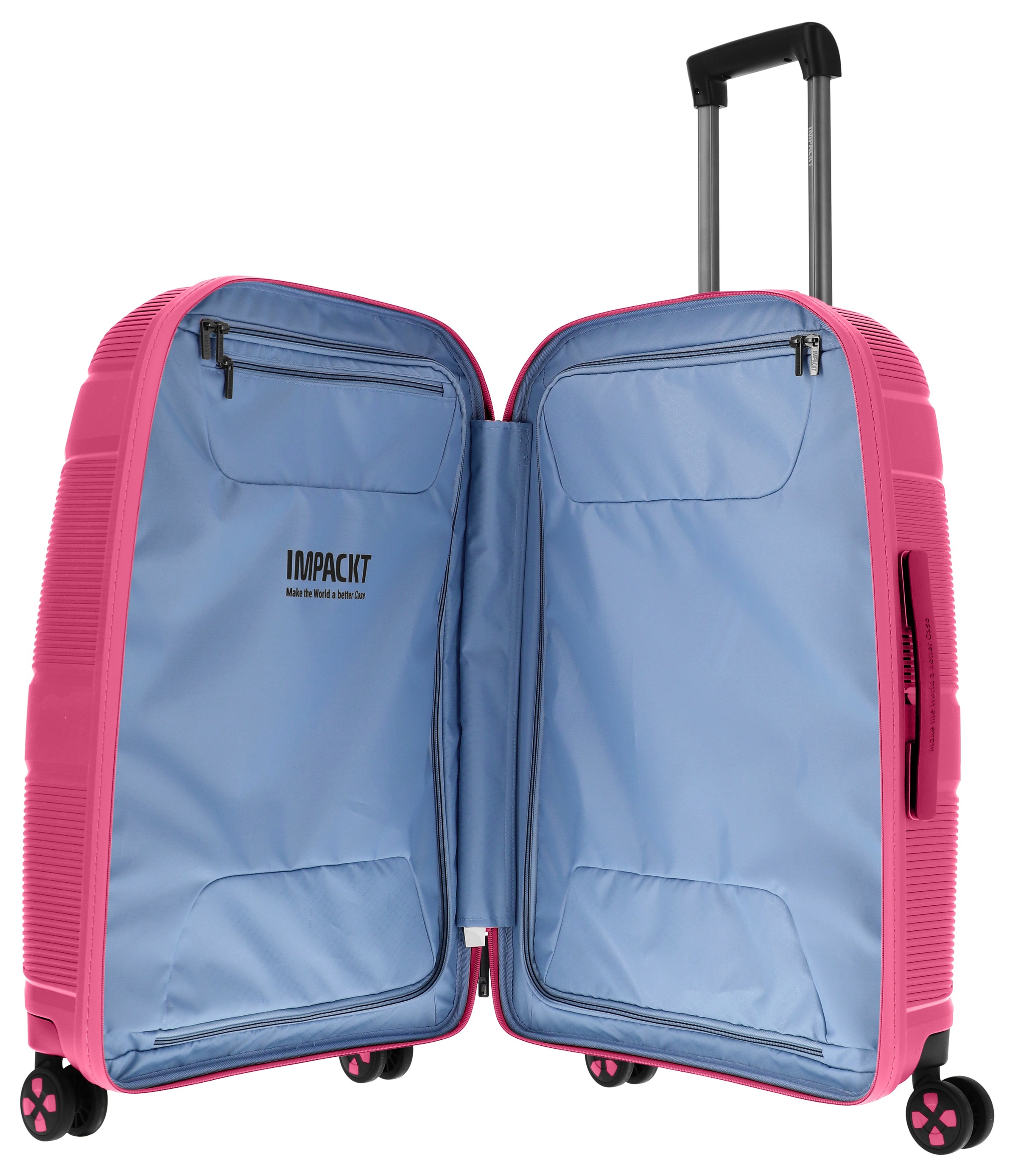 IMPACKT Hartschalen-Trolley »IP1, verschiedene Größen und Farben«, 4 Rollen, Hartschalen-Koffer vegan Koffer Reisegepäck USB-Port TSA Zahlenschloss