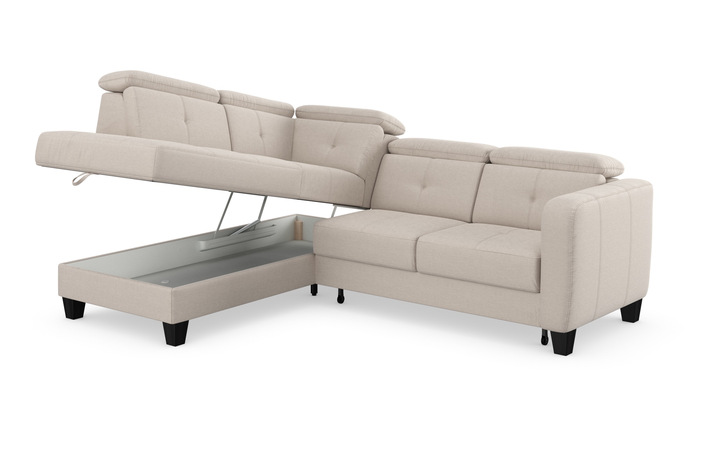 sit&more Ecksofa »Belluci L-Form«, inklusive Federkern, wahlweise mit Bettfunktion und Bettkasten