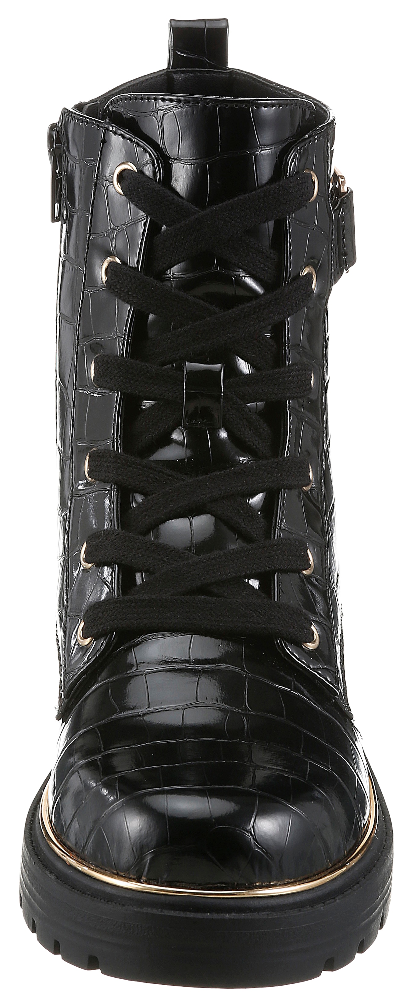 Aniston SHOES Schnürboots  Schnürstiefelette, Ankle Boots im Croco-Look - NEUE KOLLEKTION