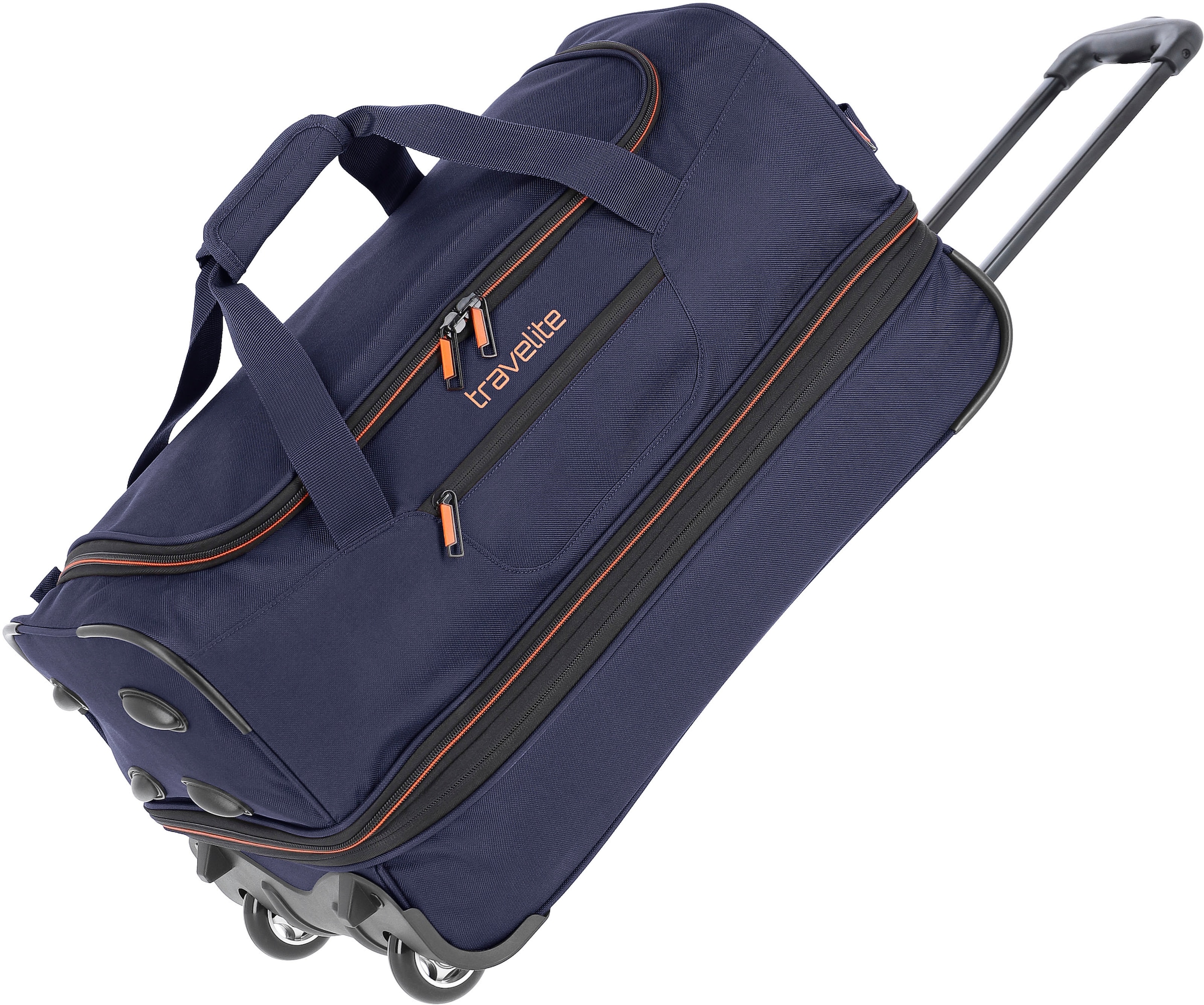 Reisetasche »Basics, 55 cm, marine/orange«, Duffle Bag Sporttasche mit Trolleyfunktion...