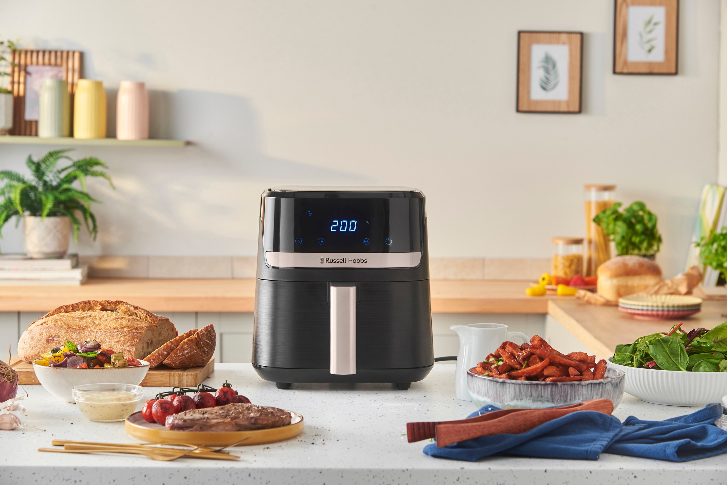 RUSSELL HOBBS Heißluftfritteuse »27610-56 SatisFry, 4,3 L«, 1300 W, Airfryer–wenig oder kein Öl erforderlich, 9 Programme, 4,3 L