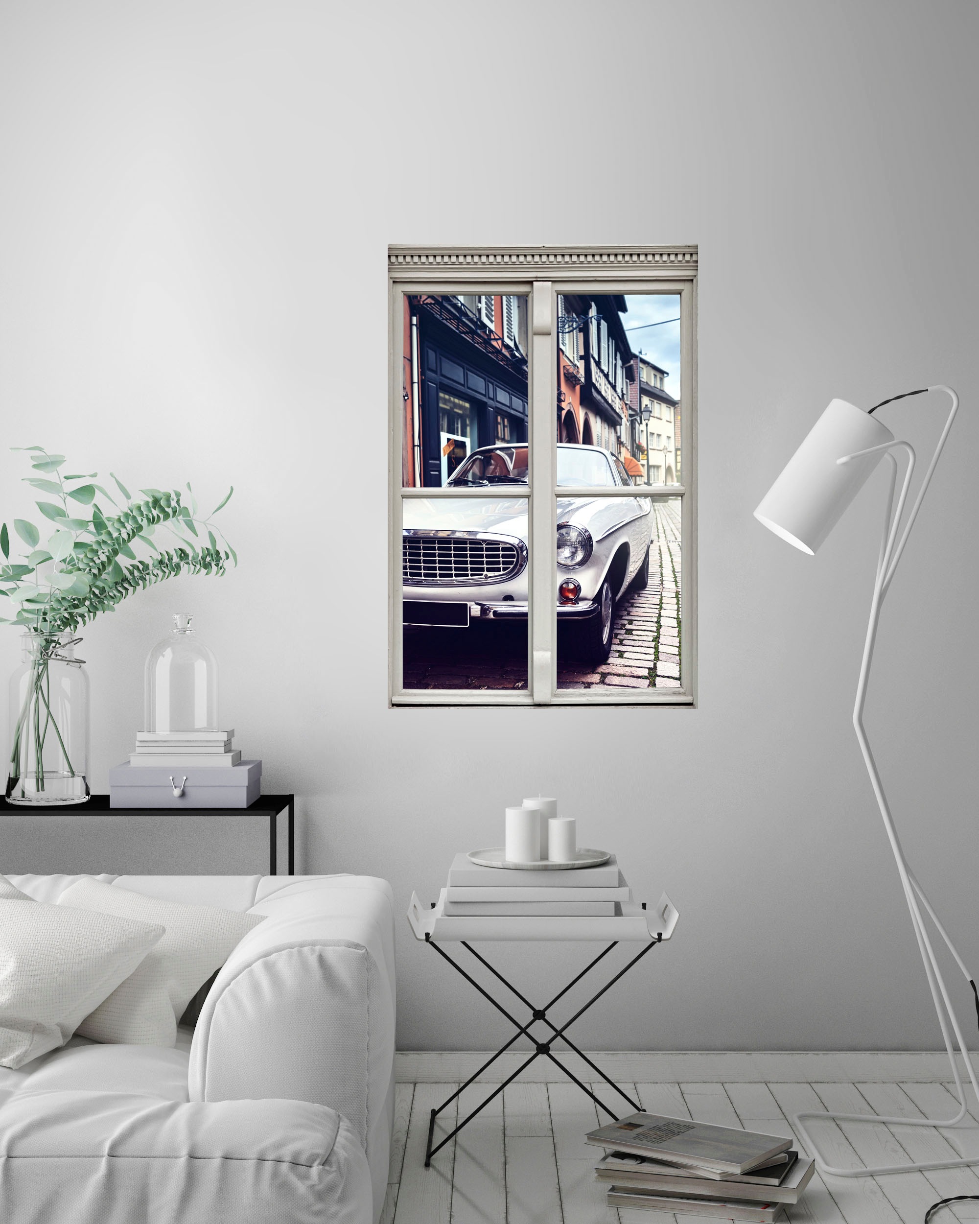 queence Wandsticker »Auto«, Wandsticker, Wandbild, selbstklebend, 3D, Fenster