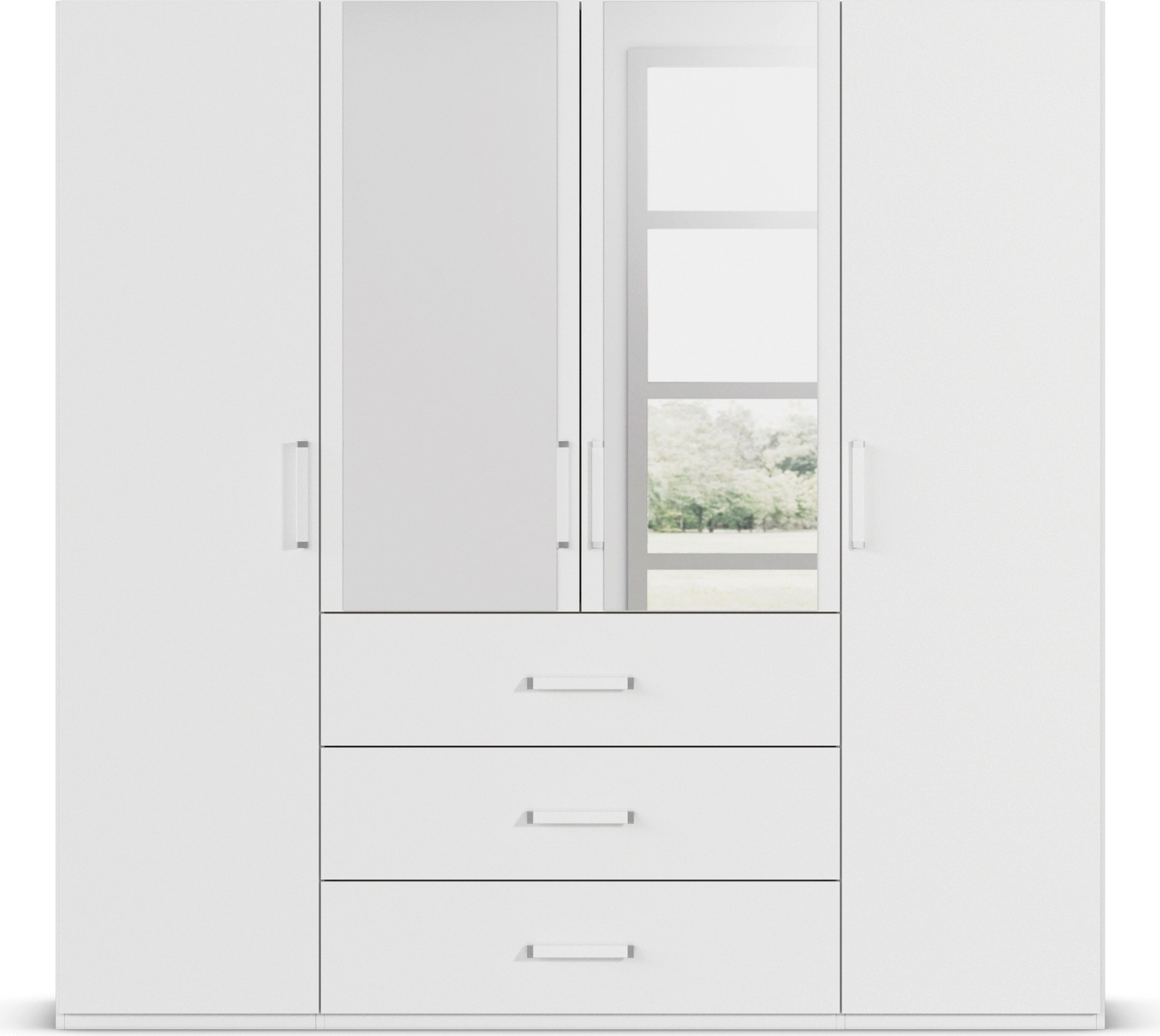 rauch Drehtürenschrank »Kleiderschrank Schrank Garderobe Schlafzimmerschrank EVELYN«, (in 2 Höhen 197 oder 210 cm erhältlich), in elegantem Stil mit Schubladen 3 Breiten und 2 Höhen MADE IN GERMANY