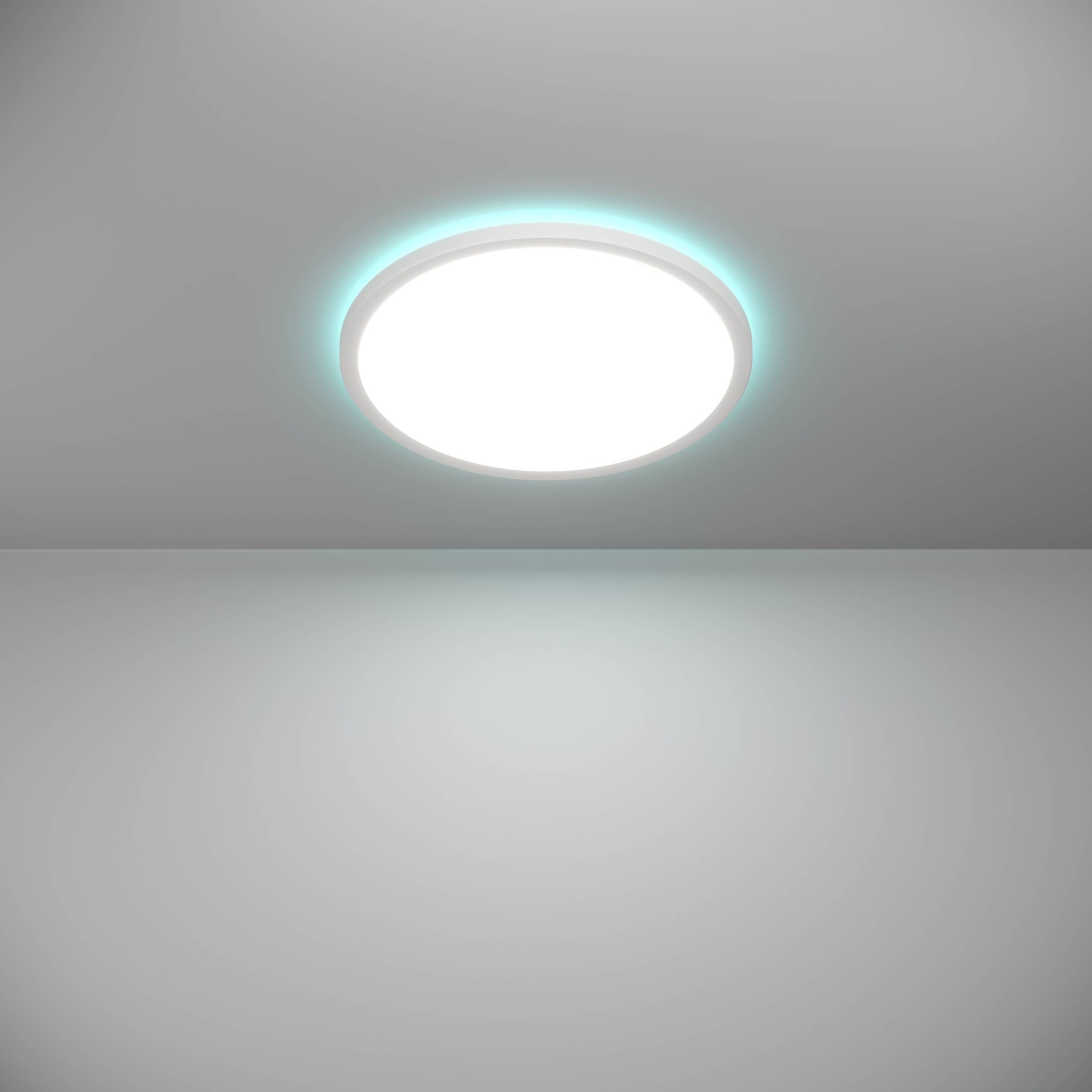 EGLO Deckenleuchte »Rovito-Z Deckenlampe, ZigBee 3.0, Kunststoff, Badezimmerlampe, IP44« LED-Modul 1 Stk. Kaltweiß | RGB Wand-/Deckenleuchte - H3 x Ø38,9 cm - weiß - 18,5W inkl.