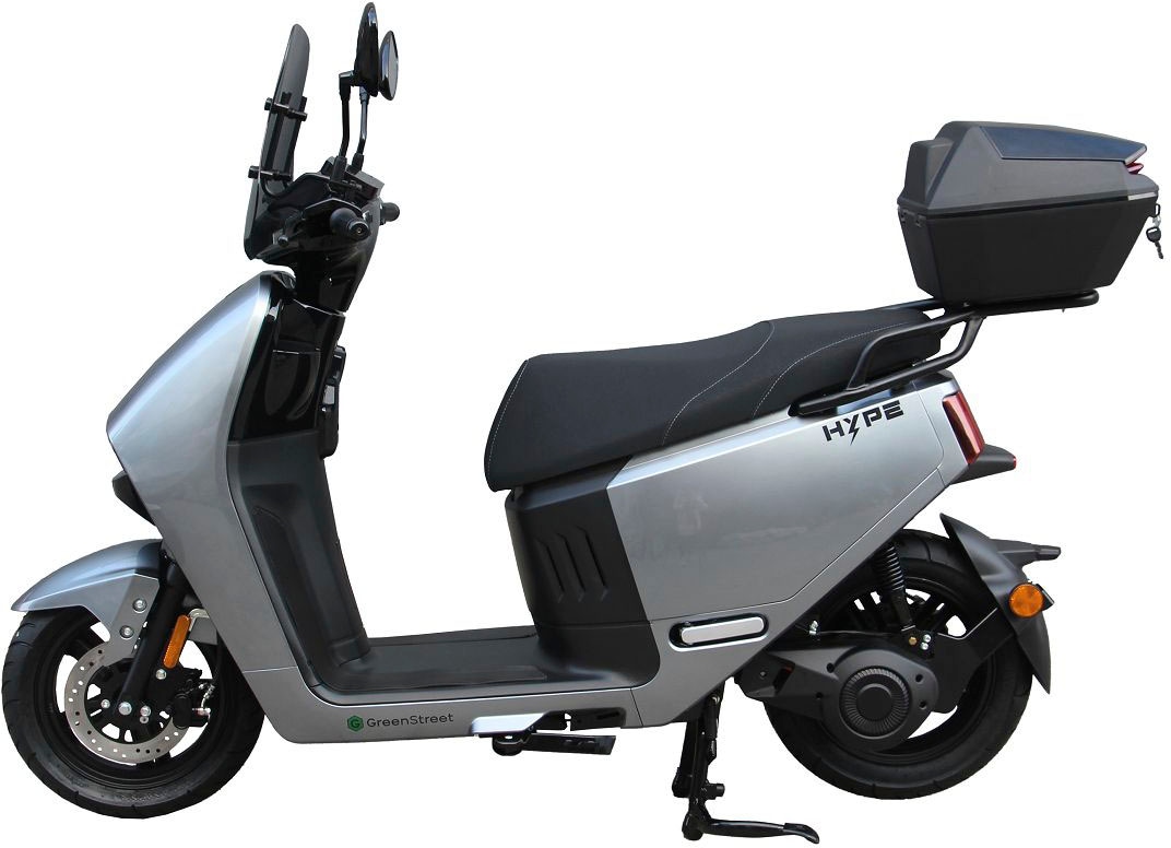 GreenStreet E-Motorroller »HYPE 3000 W 85 km/h inkl. Windschild + Topcase«, bis zu 90 km Reichweite, mit USB-Anschluss und Keyless-System