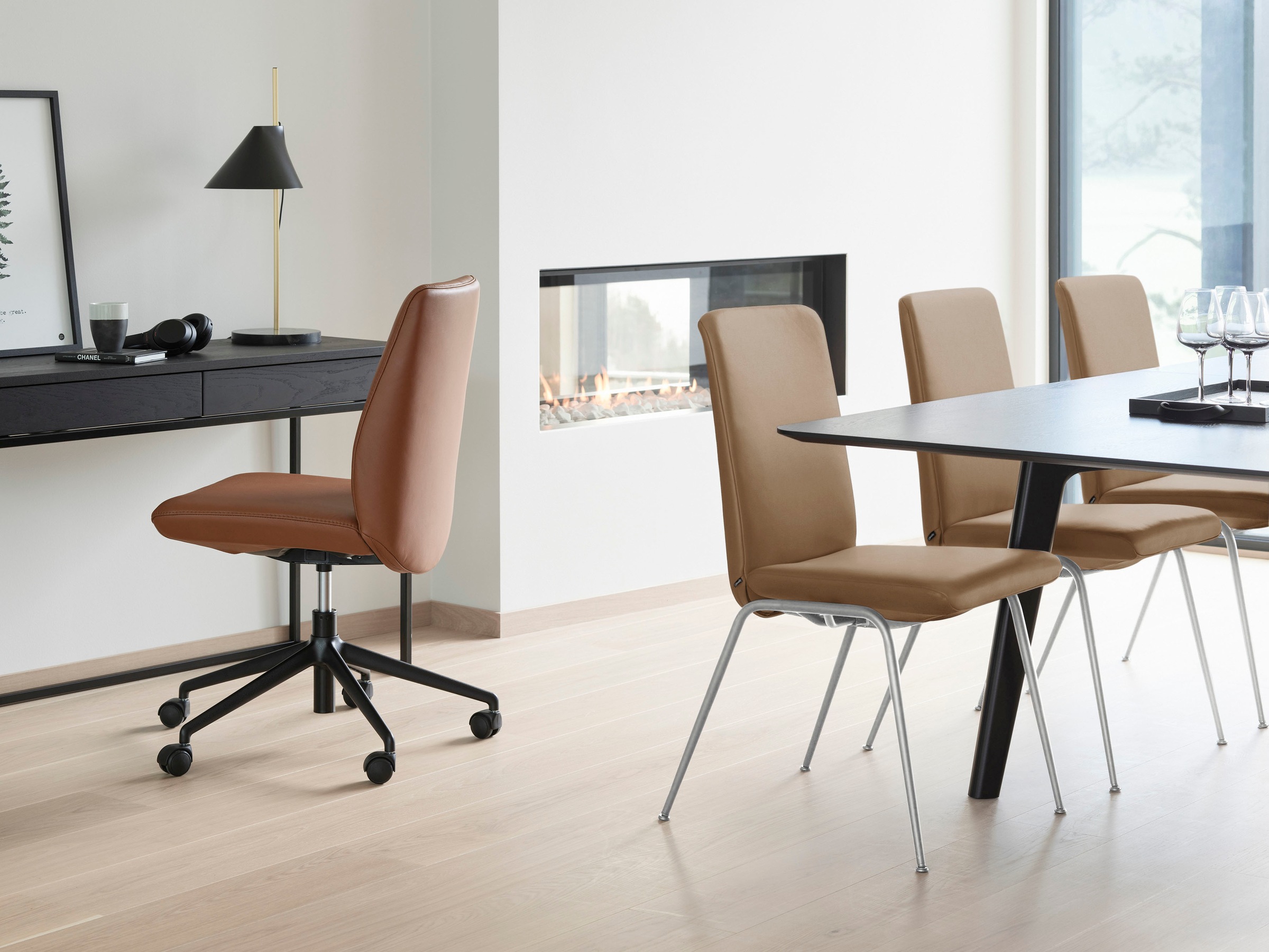 Stressless® Polsterstuhl »Laurel«, Microfaser DINAMICA, Low Back, Größe L, mit Beinen aus Stahl in Chrom matt