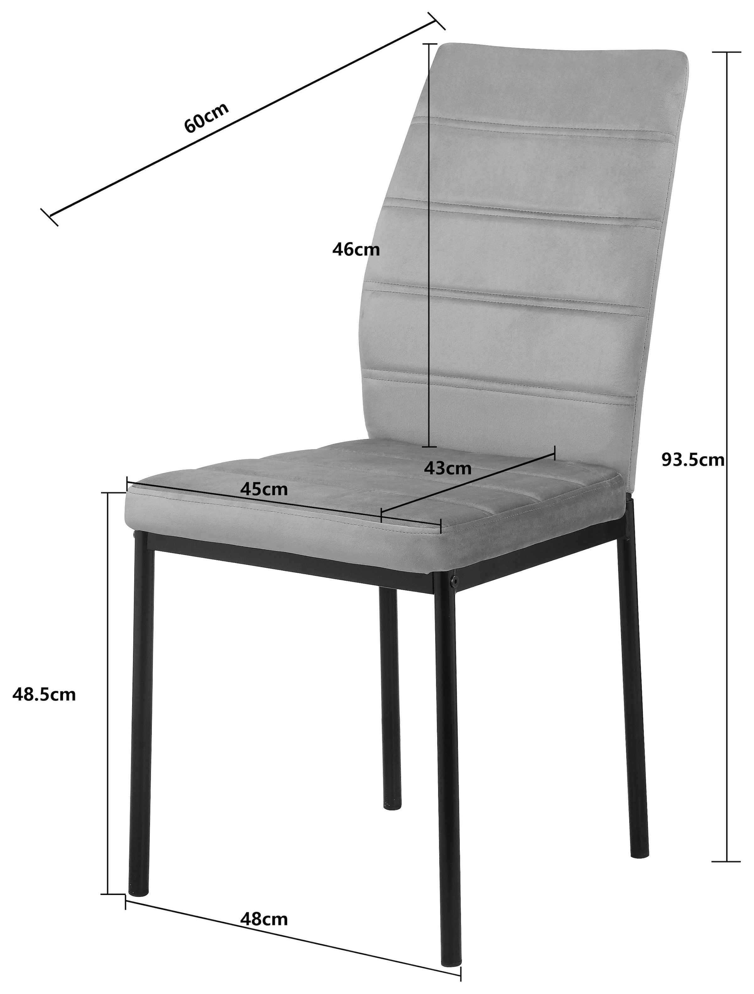 INOSIGN Esszimmerstuhl »CRESSWELLE«, (Set), 4 St., Samtvelours, Polsterstuhl mit weichem Samtveloursbezug, Metallgestell
