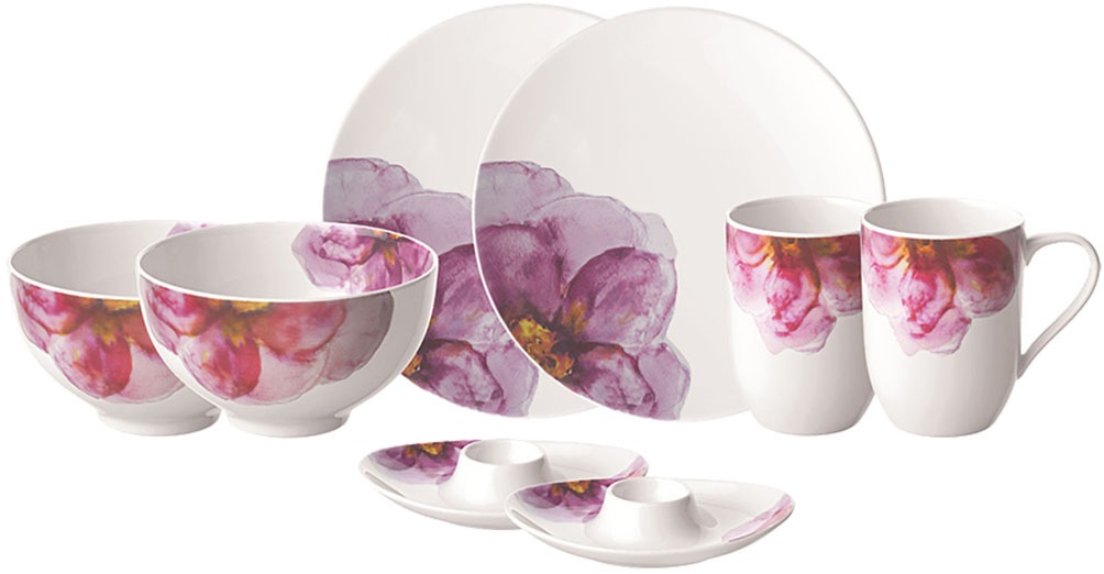 Villeroy & Boch Frühstücks-Geschirrset »Rose Garden« Made in Germany, Fine günstig online kaufen