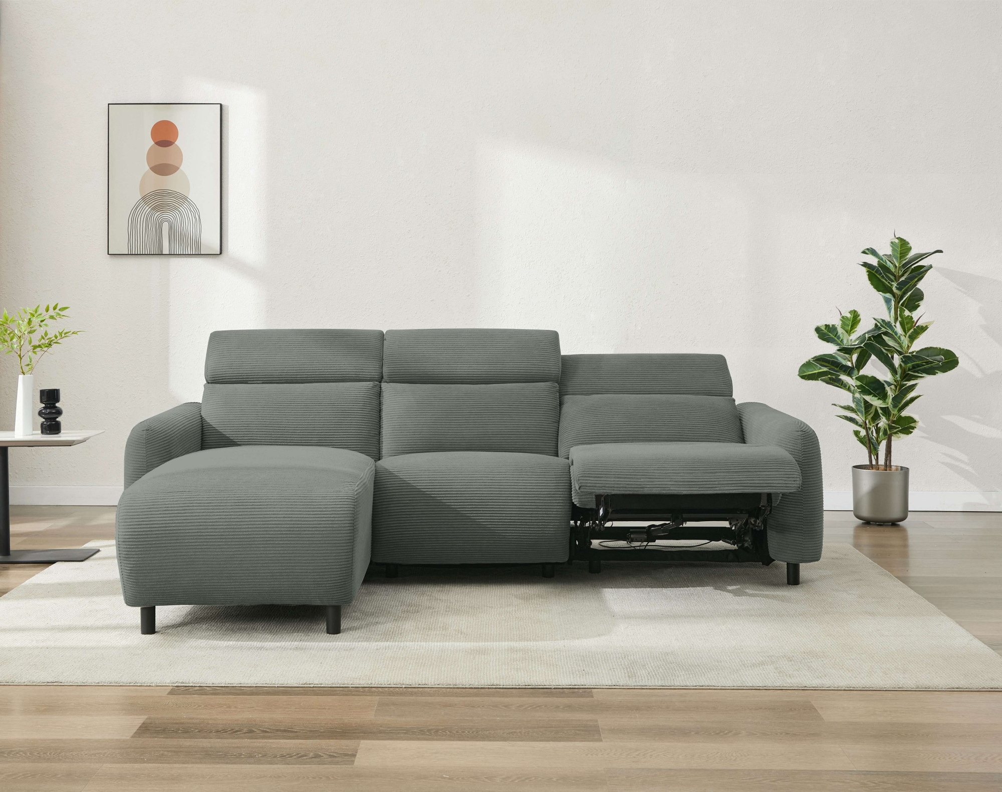 Home affaire Ecksofa »SKAANE in Cord, L-Form, 274 cm, manuelle u. elektrisc günstig online kaufen