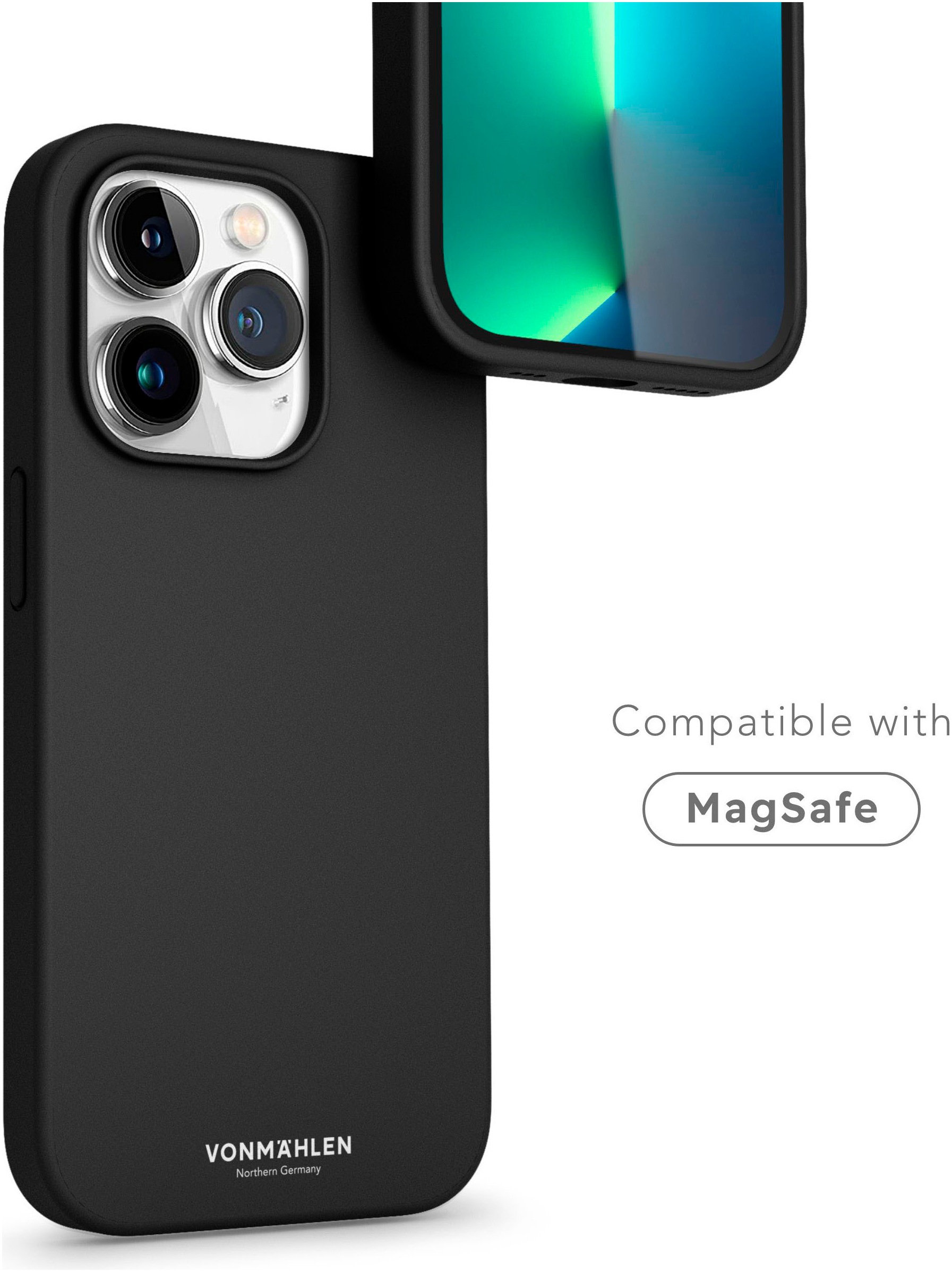 VONMÄHLEN Smartphone-Hülle »iPhone 13 Pro Max, Eco Silicone Case - Black«