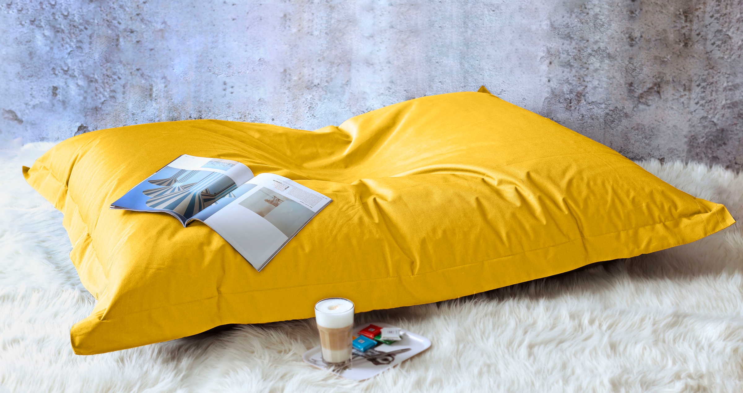 KINZLER Sitzsack »XXL Outdoorfähig« 1 Stk. tlg. Uni Farben, Outdoor geeignet, ideal im Wohnzimmer & Kinderzimmer gelb Bezug: 100% Polyester