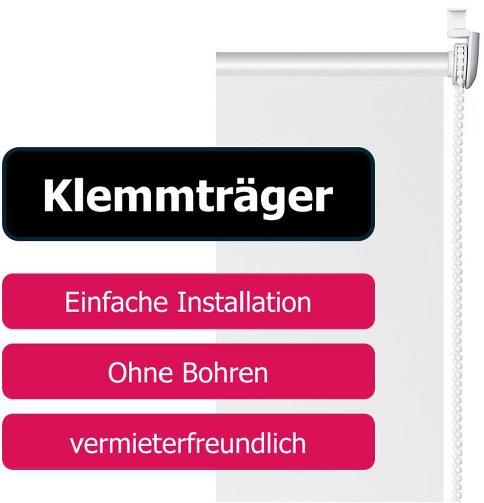 my home Seitenzugrollo »Themse-Uni«, verdunkelnd, Sichtschutz-Verdunkelung, ohne Bohren, freihängend, Klemmträger