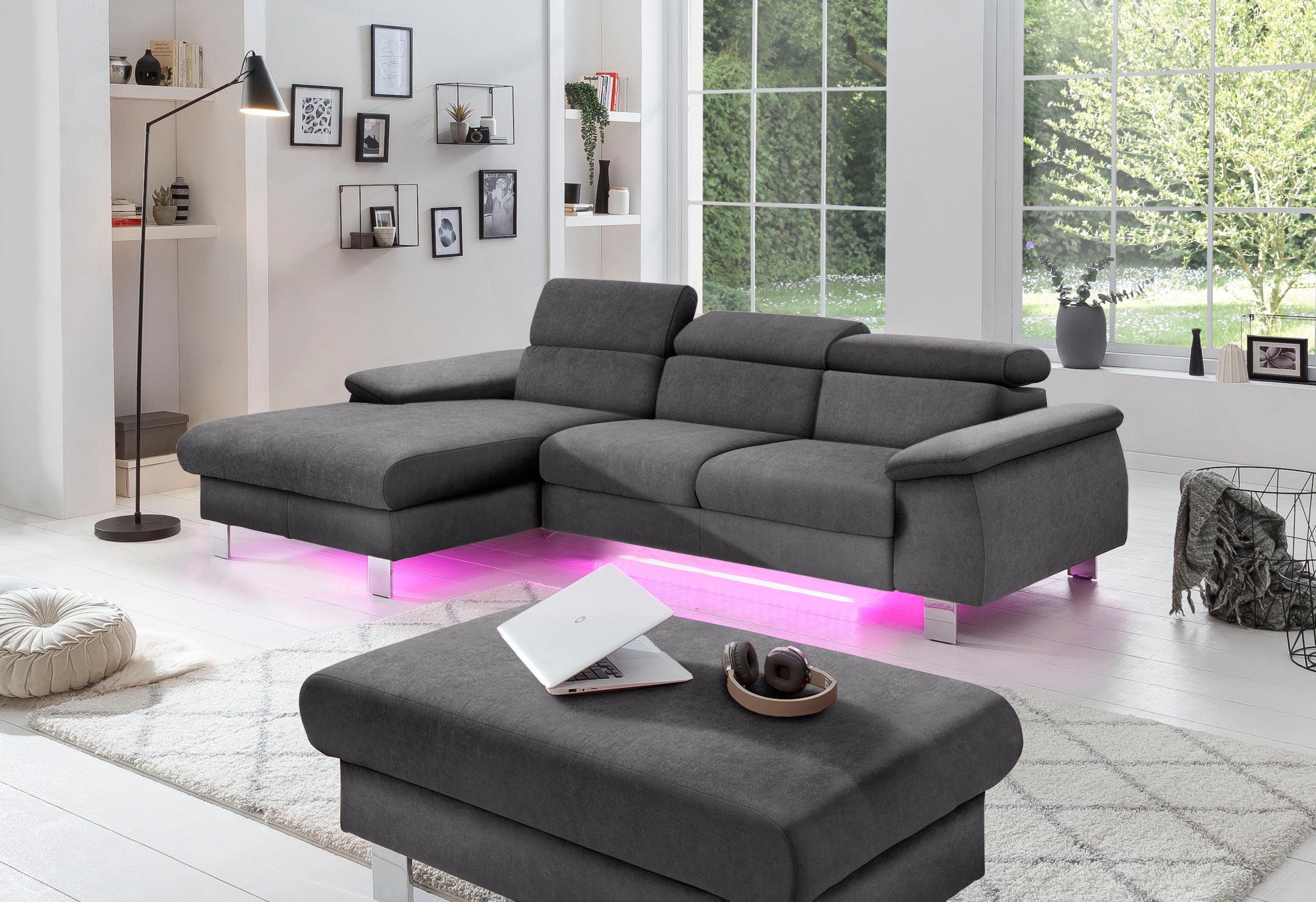 COTTA Ecksofa »Komaris L-Form, B: 244 cm« mit Kopfteilverstellung, optional günstig online kaufen