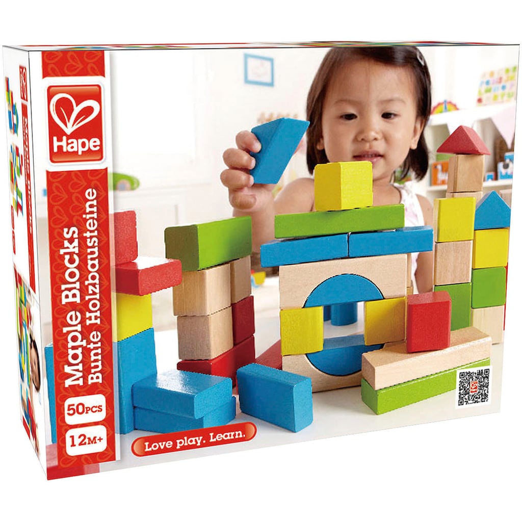 Hape Spielbausteine »Bunte Holzbausteine«, (Set, 50 St.)