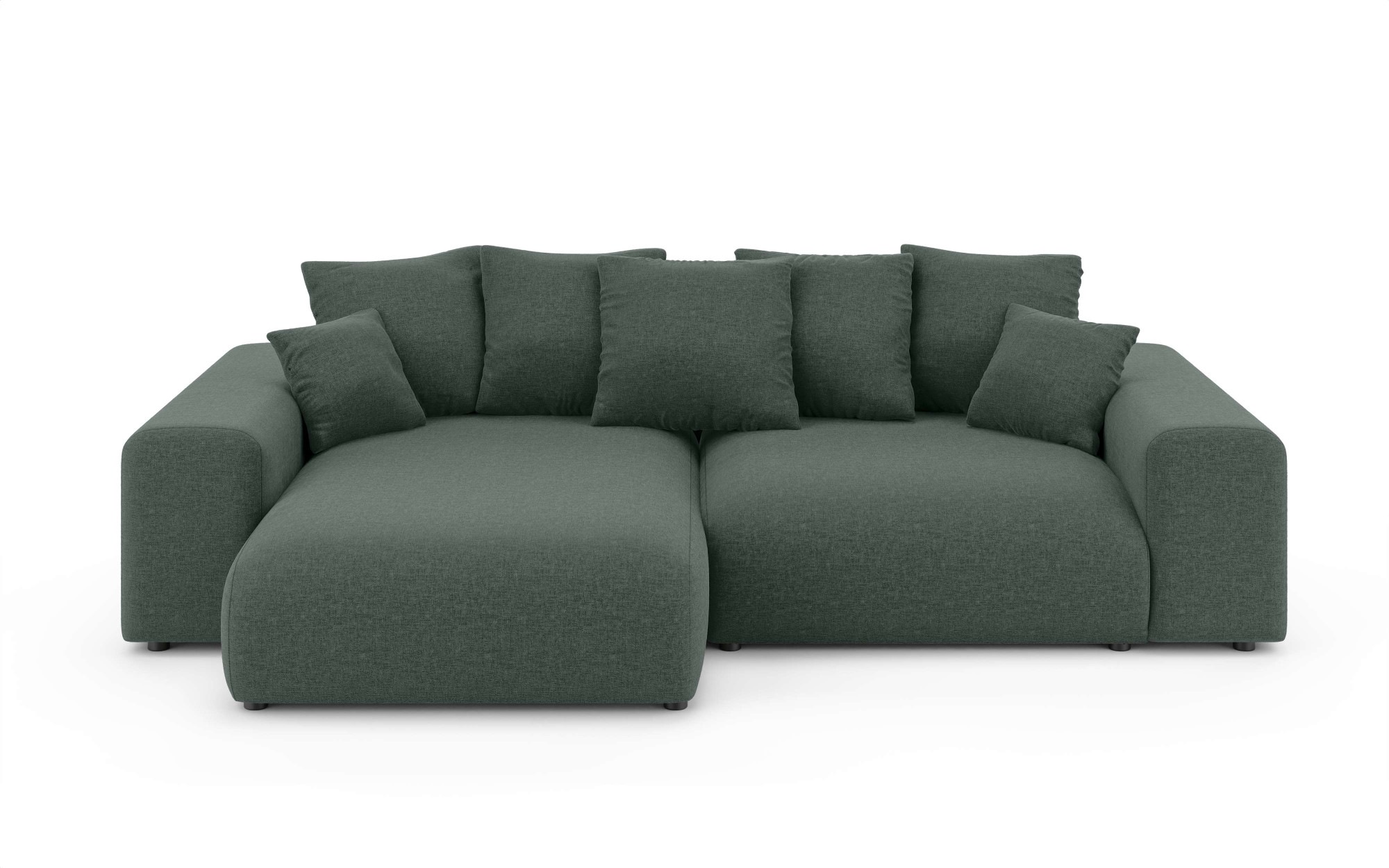 Home affaire Ecksofa »LAKESIDE mit Bettfunktion und Bettkasten, B/T/H 257/166/84 cm«, L-Form, Recamiere beidseitig montierbar, Wellenunterfederung