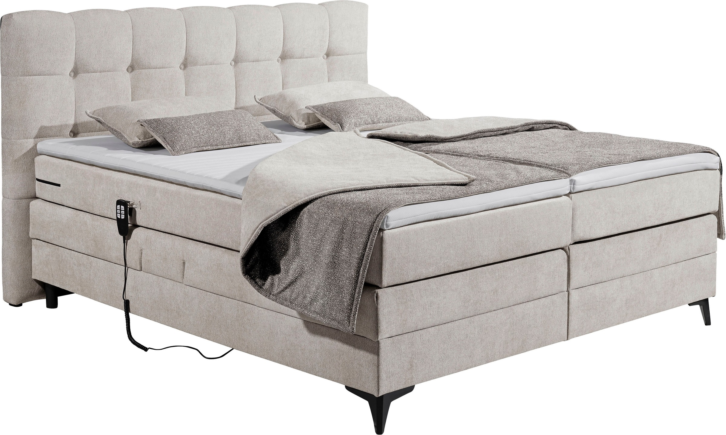 ED EXCITING DESIGN Boxspringbett »Atlas 180x200cm, elektrisch verstellbar« inkl. Topper, 7 Zonen Matratze, elektrisch verstellbar