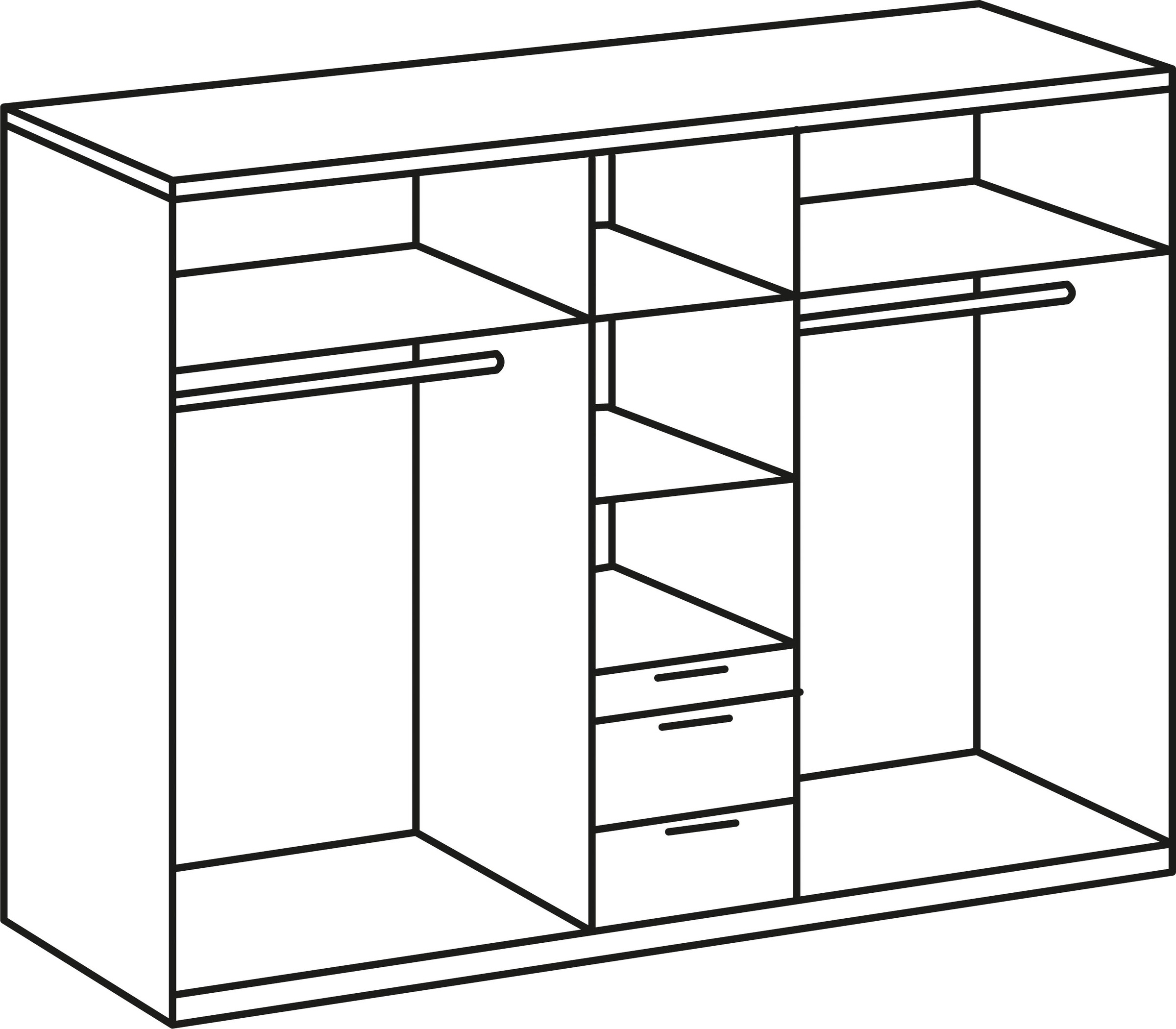 Wimex Kleiderschrank »New York«, wahlweise 208 oder 236cm hoch