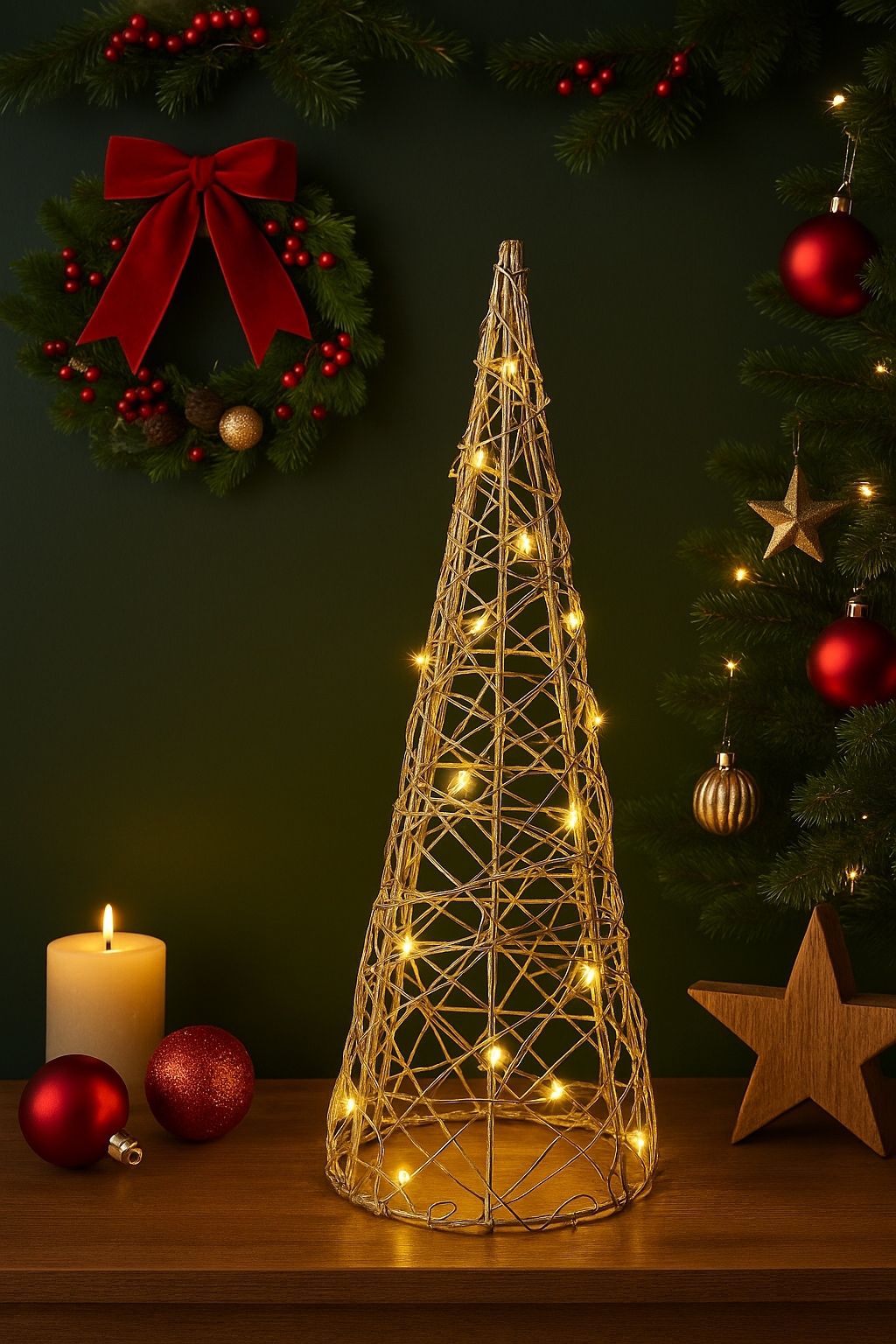 I.GE.A. LED-Dekofigur »LED-Pyramide« Dekofigur Weihnachtspyramide Weihnachtsdeko Weihnachtsbaum Christbaum