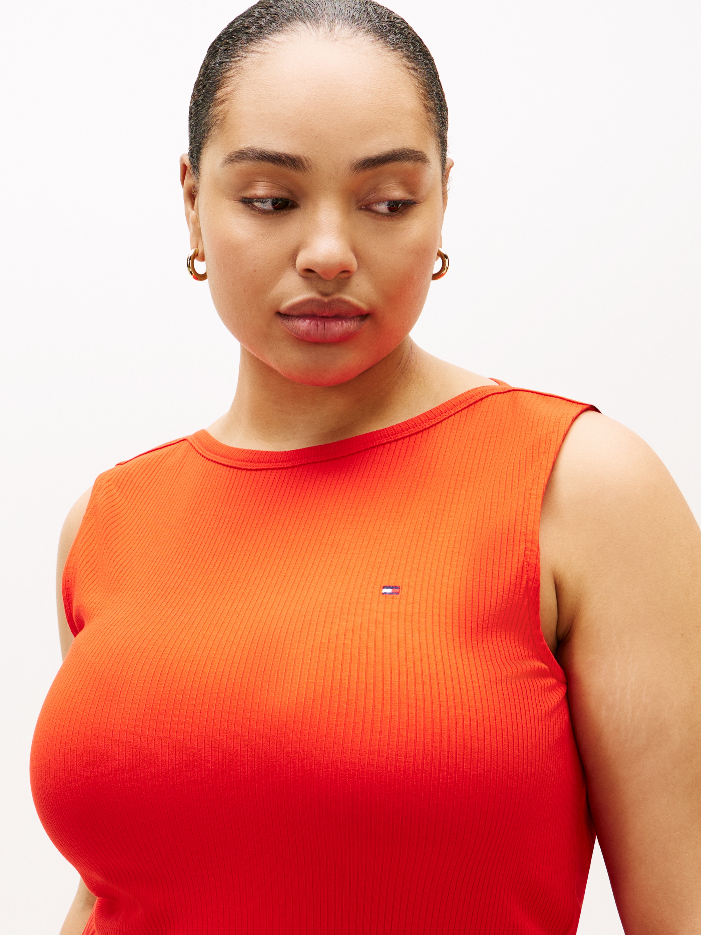 Tommy Hilfiger Curve Sommerkleid »CRV 5X2 SLASH-NK MIX MEDIA DRS« in großen Größen