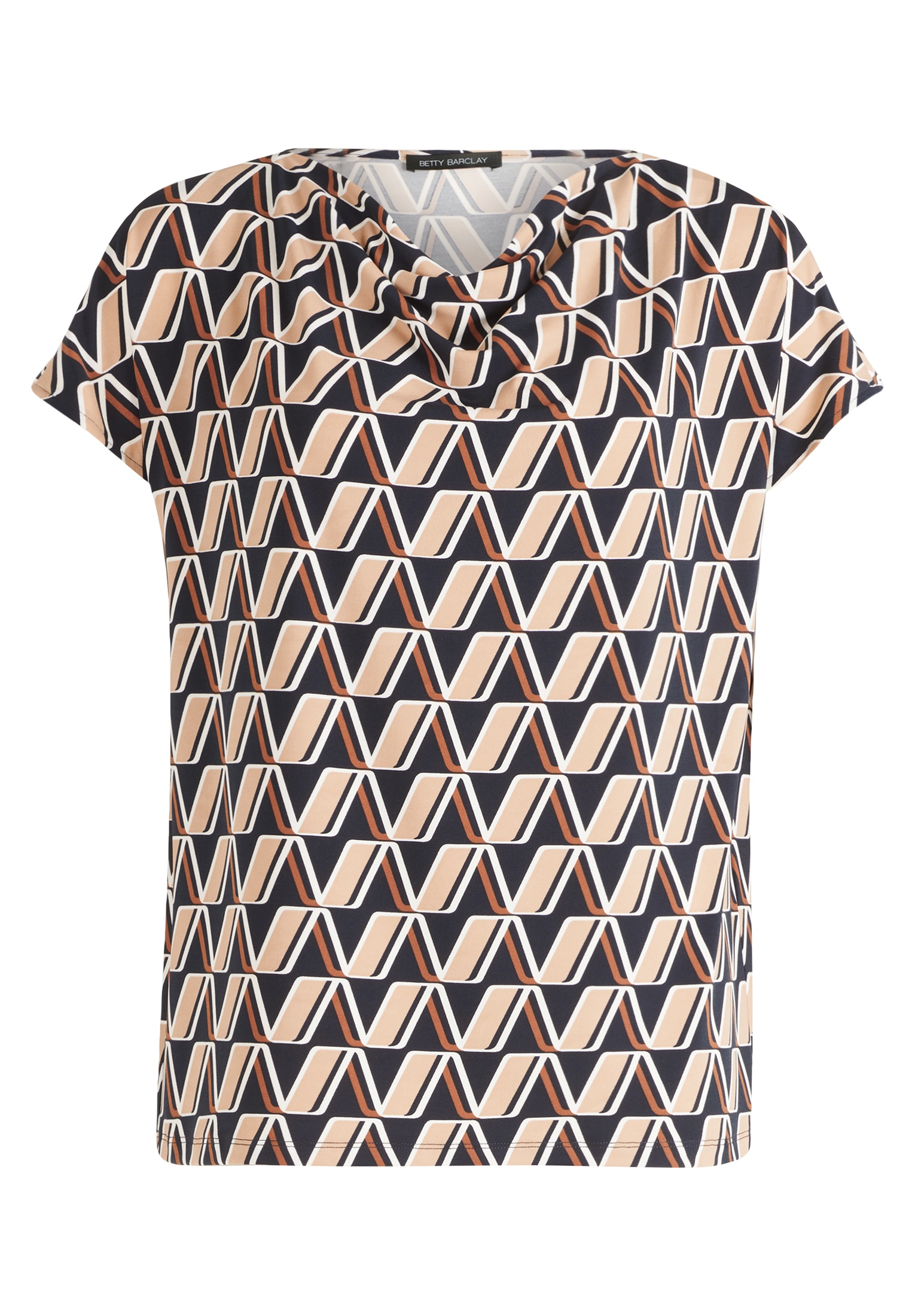 Betty Barclay Kurzarmshirt »Betty Barclay Printshirt mit Wasserfallausschnitt«, Material