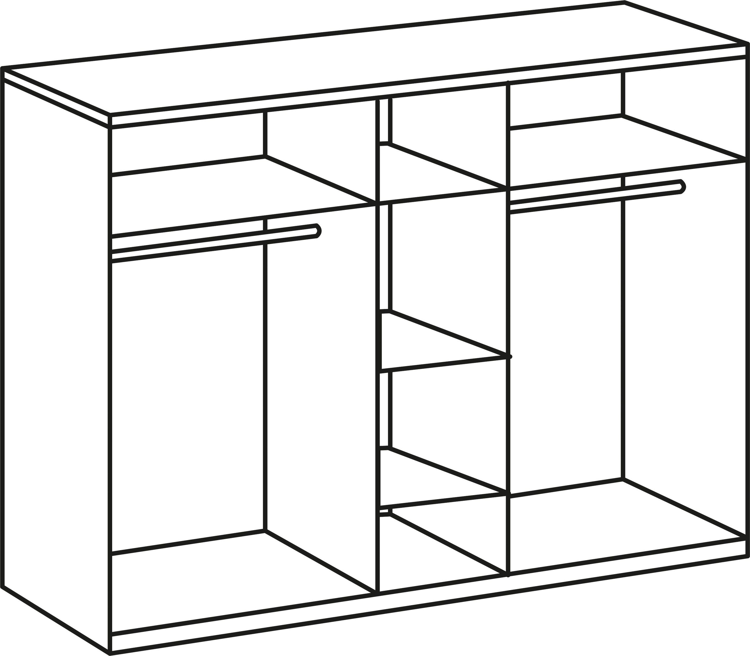 Fresh To Go Schwebetürenschrank »Level«, einer mit jeweils Rechnung auf Glastür bestellen