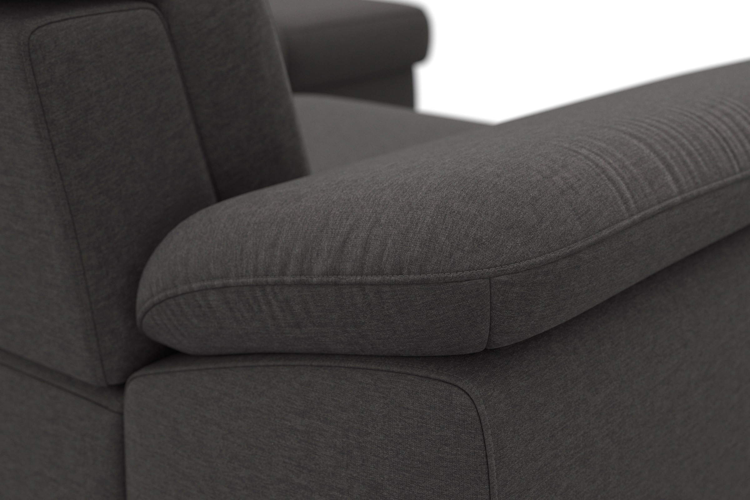 sit&more Ecksofa »Cabrio L-Form, mit Sitztiefenverstellung, Arm- und Kopfteilverstellung«, 3 Nierenkissen, Federkern, optional Bettfunktion und Stauraum