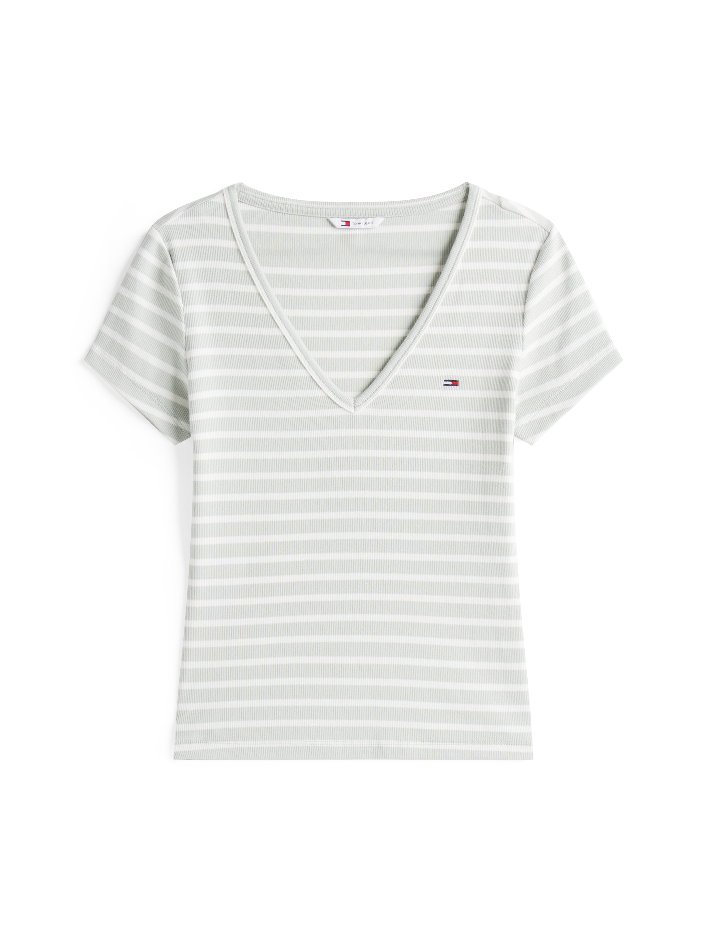 Tommy Jeans Kurzarmshirt »TJW SLIM ESSENTIAL RIB V SS«, mit gerippter Struktur