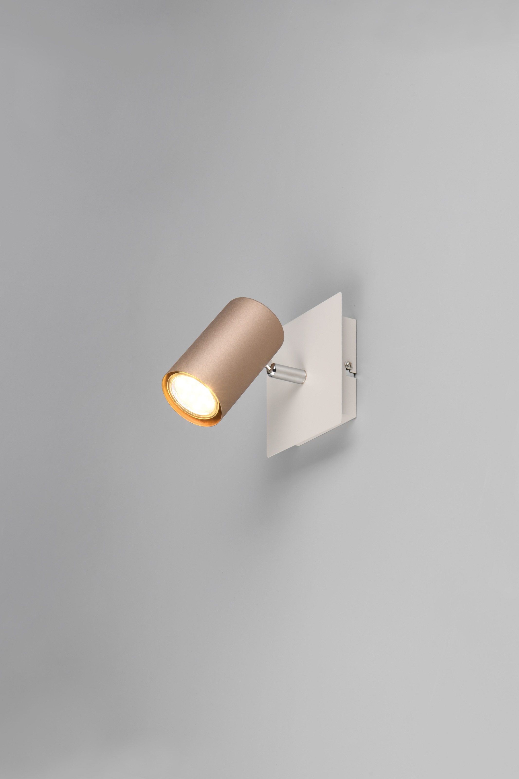 TRIO Leuchten Deckenstrahler »MARLEY, GU10 Deckenspot 1-flammig, exkl 1x GU10 max 25W, Wandspot«, 1 flammig, Leuchtmittel GU10 | Leuchtmittel wechselbar, flexibel verstellbarer Spot für Wand oder Decke, in coffee + warm grey