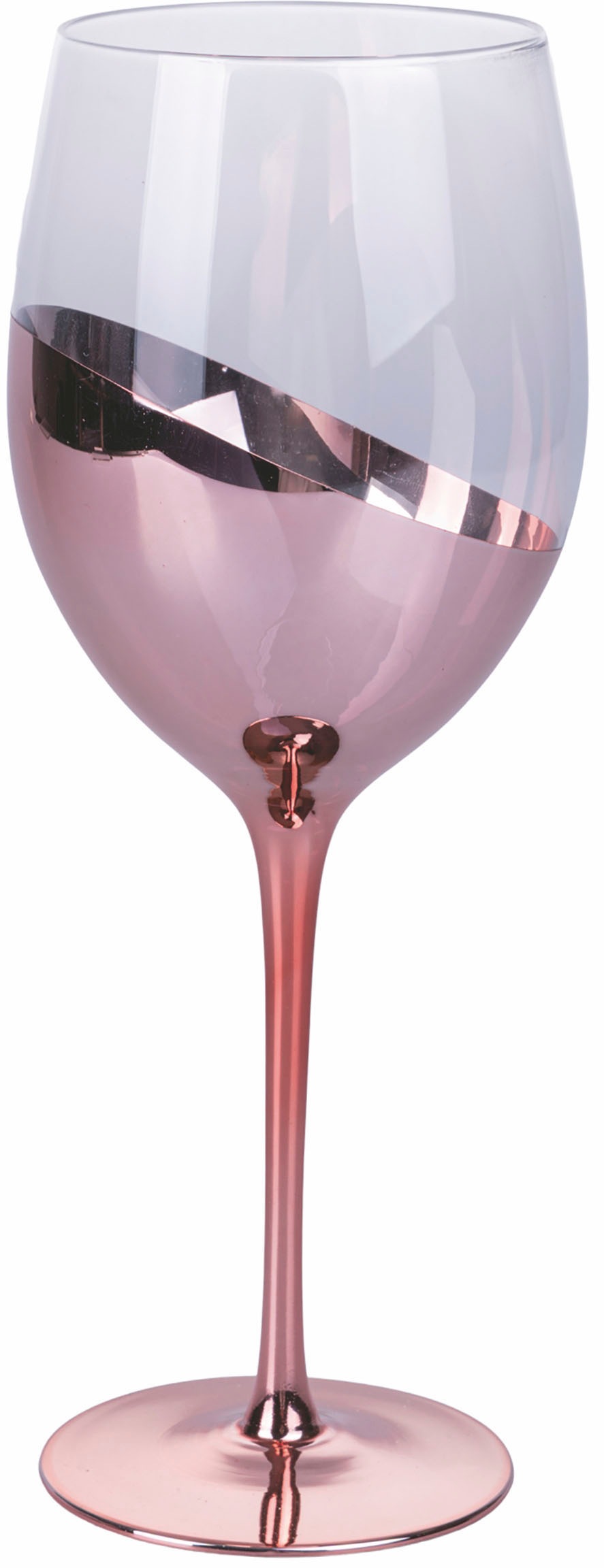 Villa d'Este Weinglas »Chic roségold«, (Set, 6 tlg.), Gläser-Set, 6-teilig, Inhalt 520 ml
