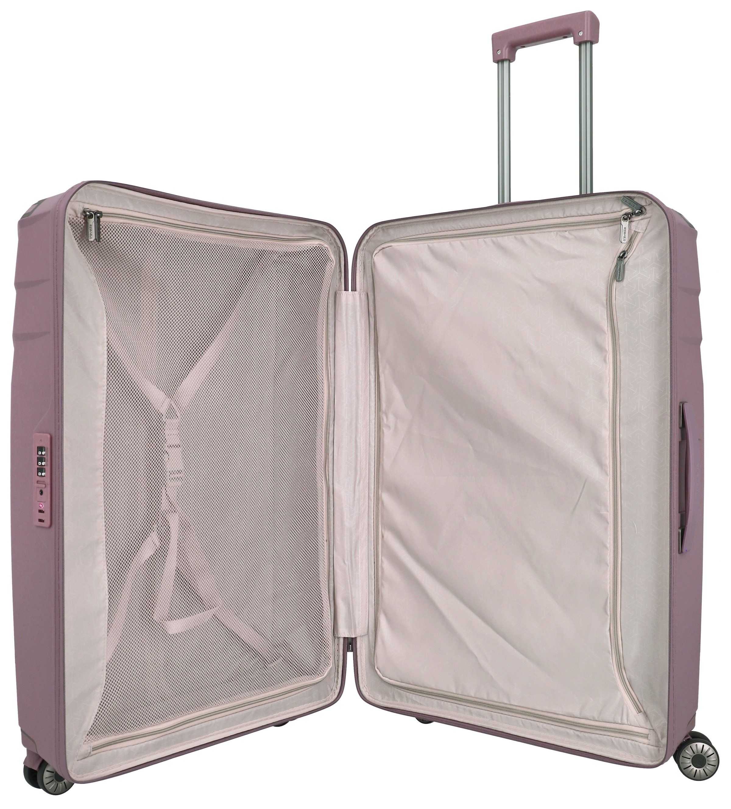 travelite Hartschalen-Trolley »ELVAA, verschiedene Größen und Farben«, 4 Rollen, Hartschallenkoffer Reisegepäck TSA Schloss mit Blindenschrift
