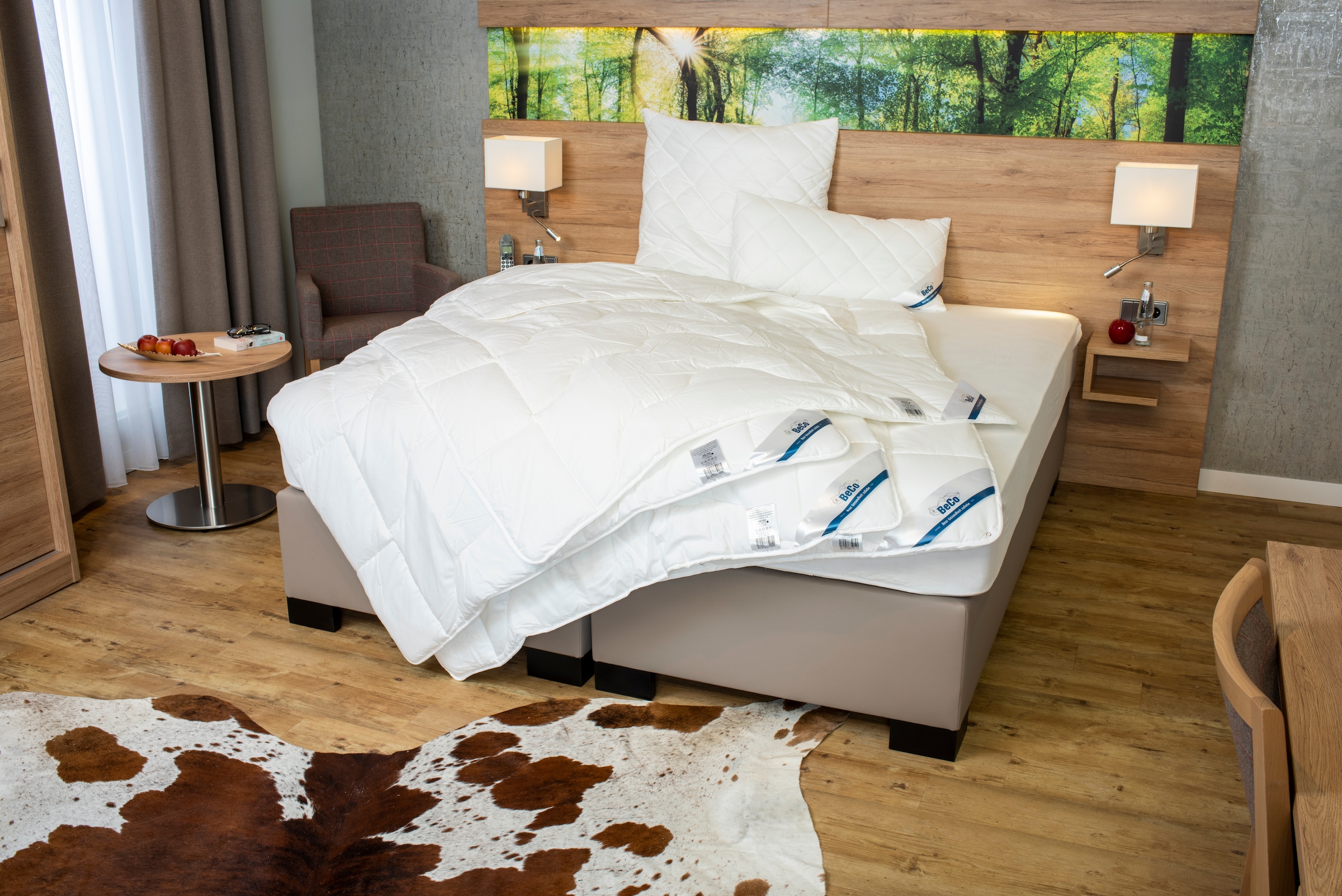 Beco Bettdecke + Kopfkissen »BeCo Medibett Made in Green«, (Spar-Set, 2 St., 1 Bettdecke und 1 Kopfkissen)