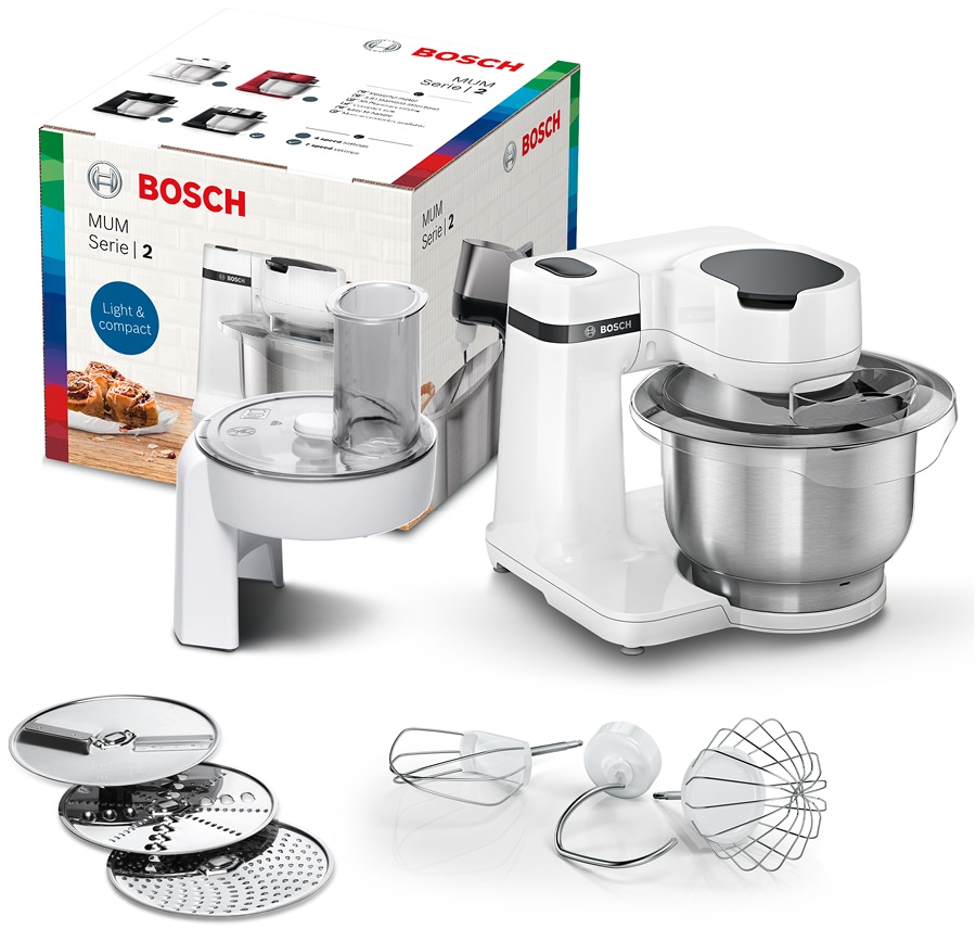 BOSCH Küchenmaschine »Serie 2 MUMS2EW01, Edelstahlschüssel, Durchlaufschnit günstig online kaufen