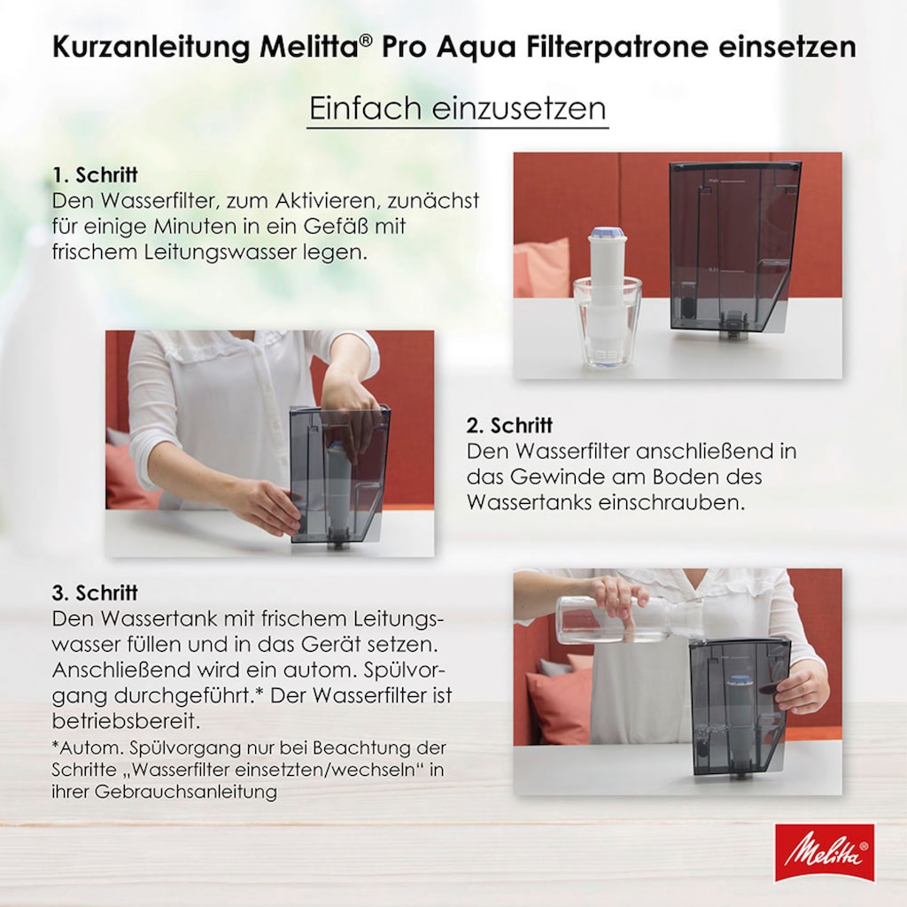 Melitta Wasserfilter »3-er Pro Aqua«, (Packung, 3 tlg., 3 Wasserfilter)