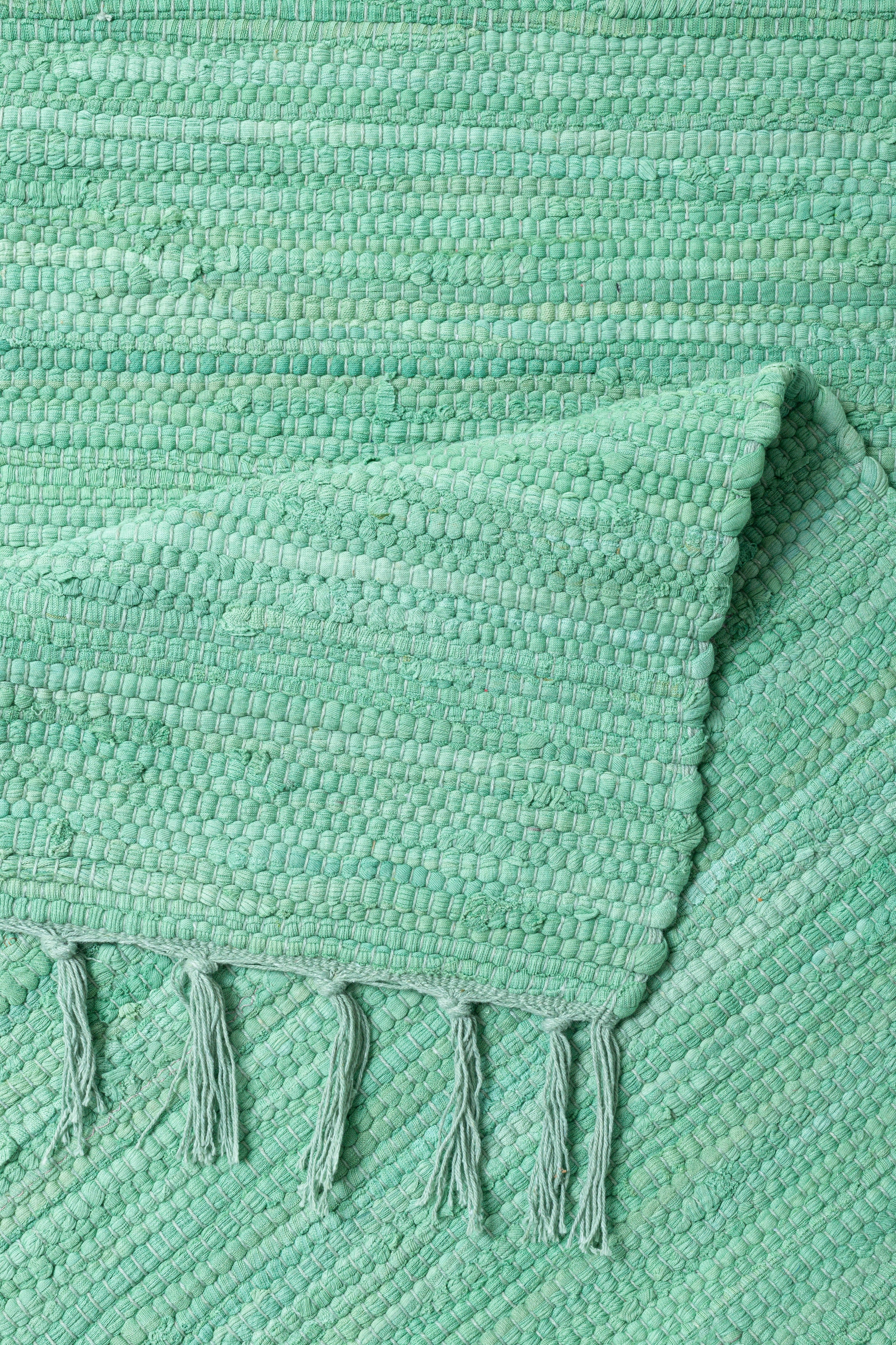 my home Teppich »Ares«, rechteckig, 5 mm Höhe, Uni Farben, handgewebt, mit Fransen, reine Baumwolle, waschbar, Läufer