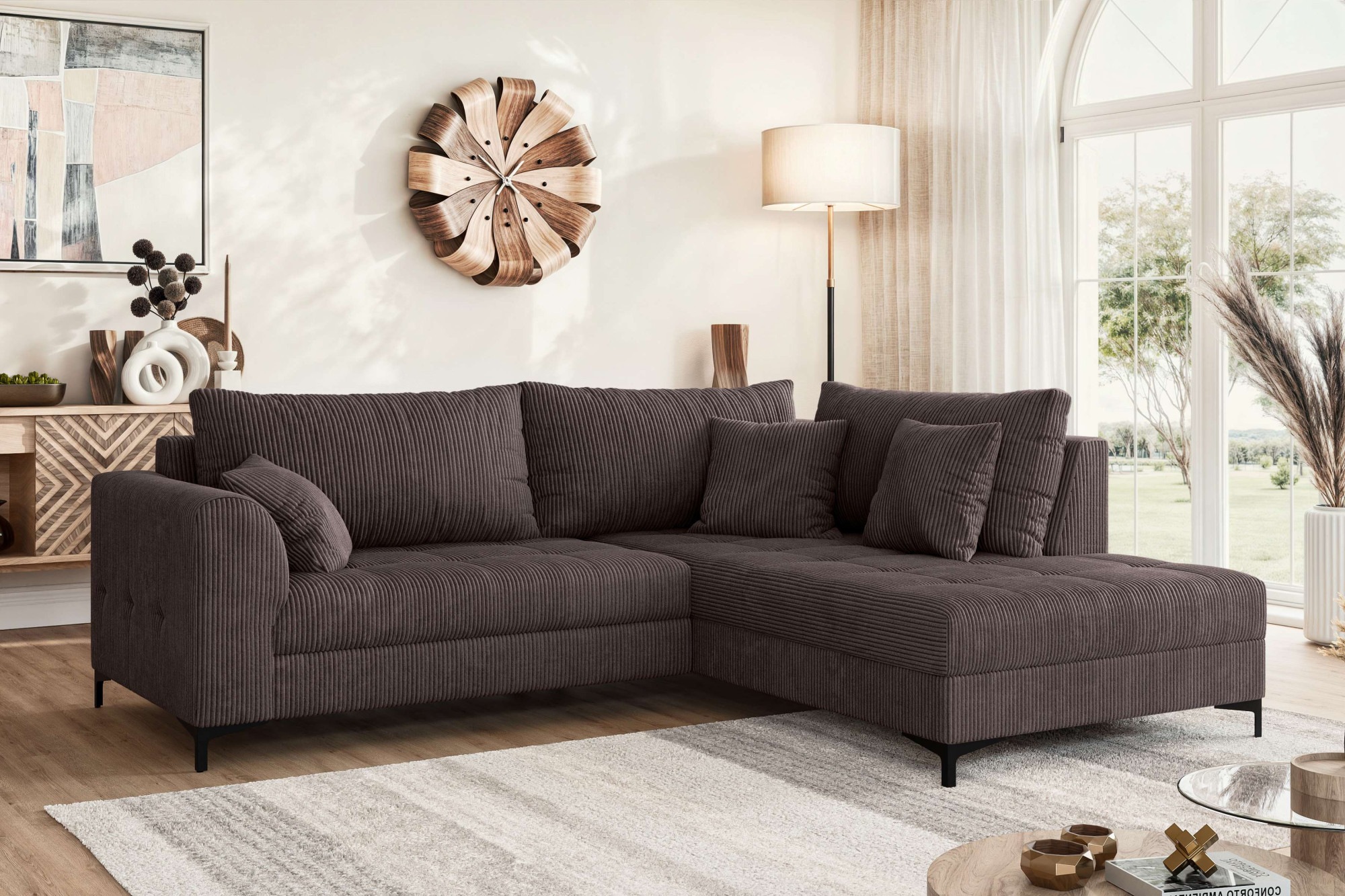 OTTO home Ecksofa »LEEVKE Design-Sofa mit Ottomane rechts/links bestellbar, günstig online kaufen