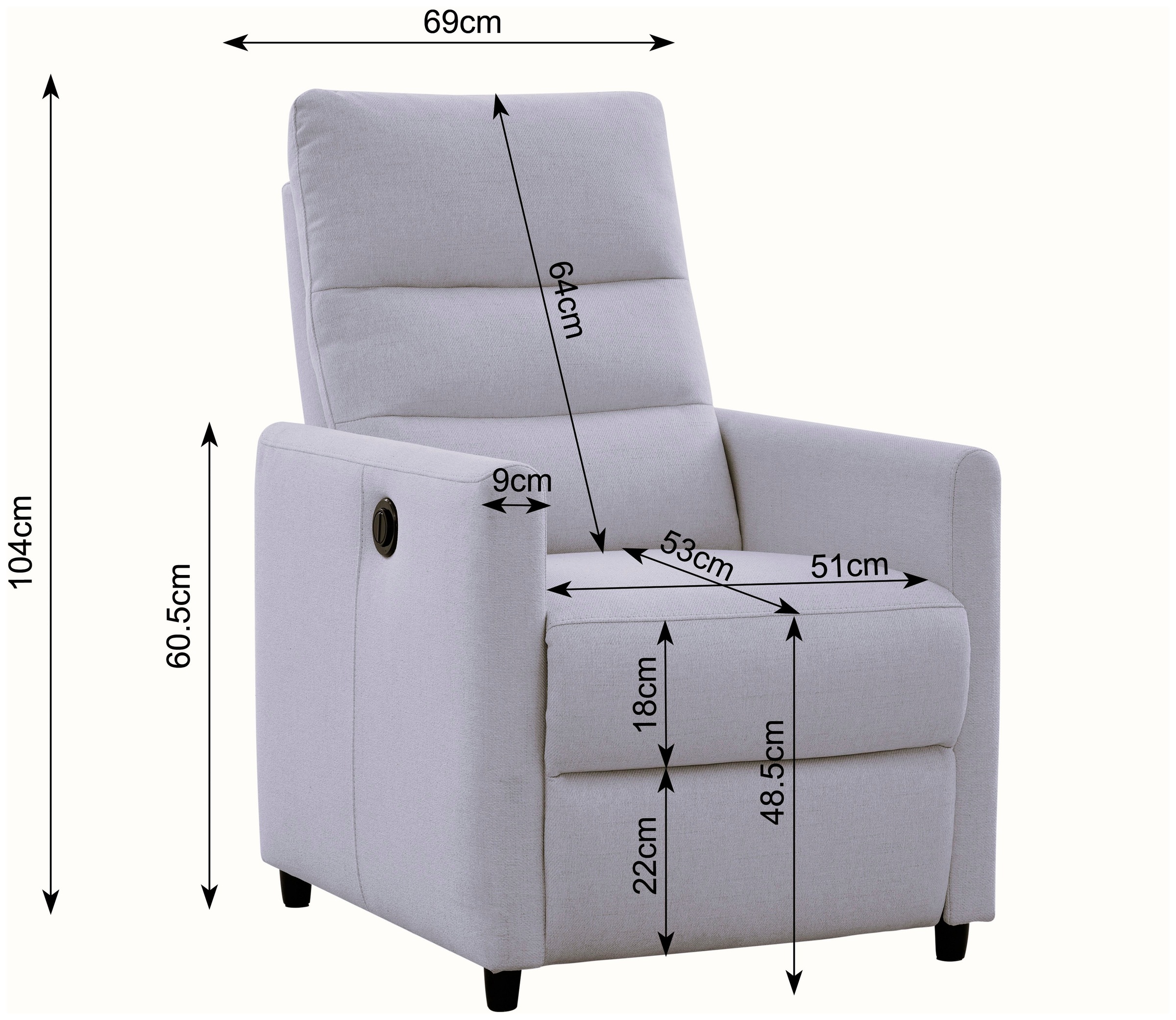 OTTO home Relaxsessel »ANNICA, TV-Sessel mit elektrischer Relax- und Liegefunktion« Federkern-Polsterung, pflegeleichter Webstoff